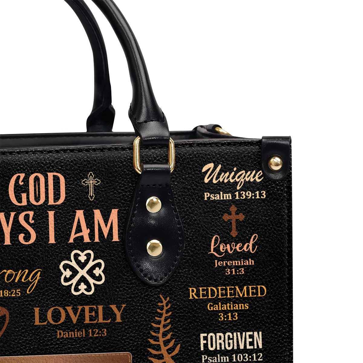 God Says I Am - Personalized Leather Handbag HN02 - Image 6