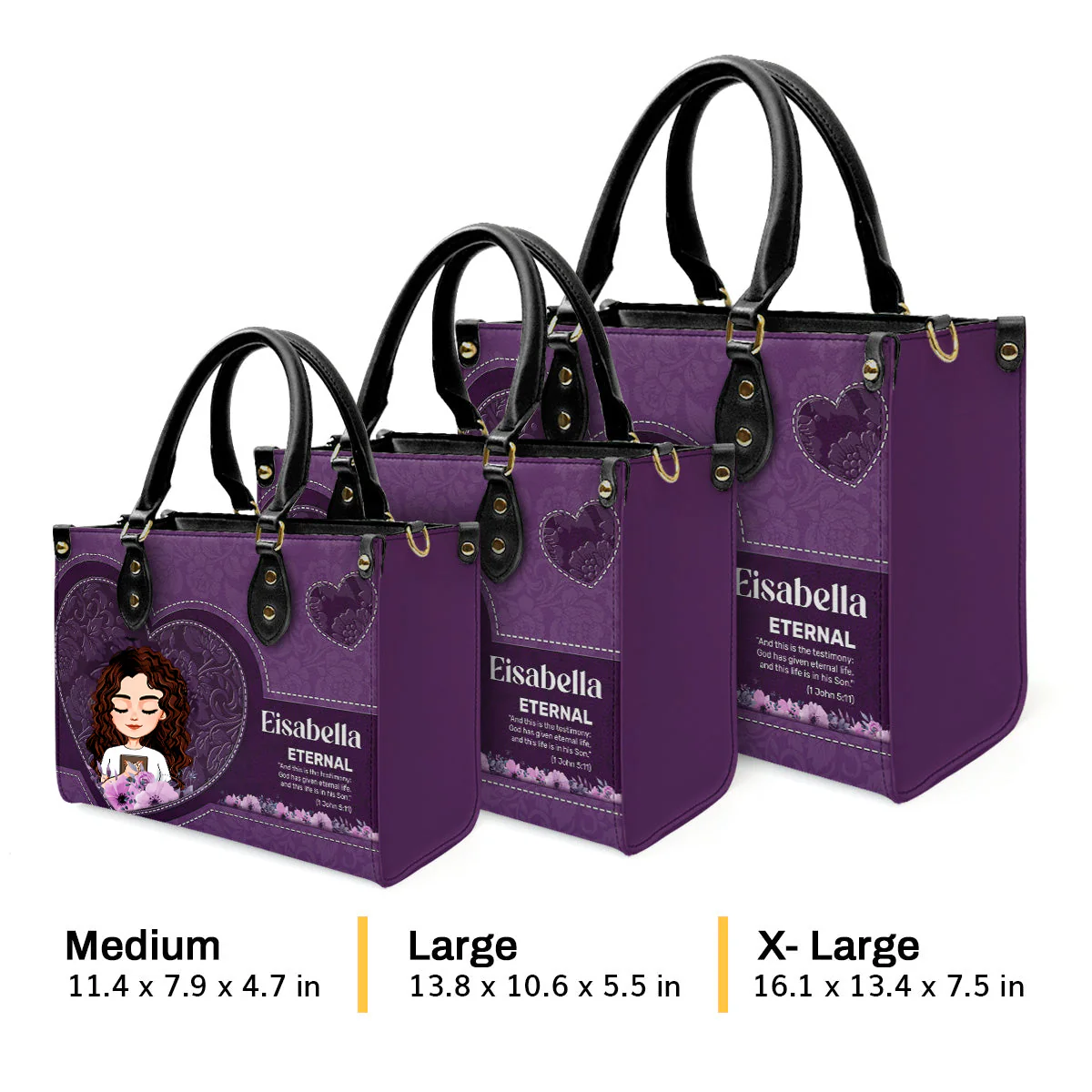 God Says I Am - Personalized Leather Handbag - Gift For Mom, Grandma - AT4080803 - Image 4