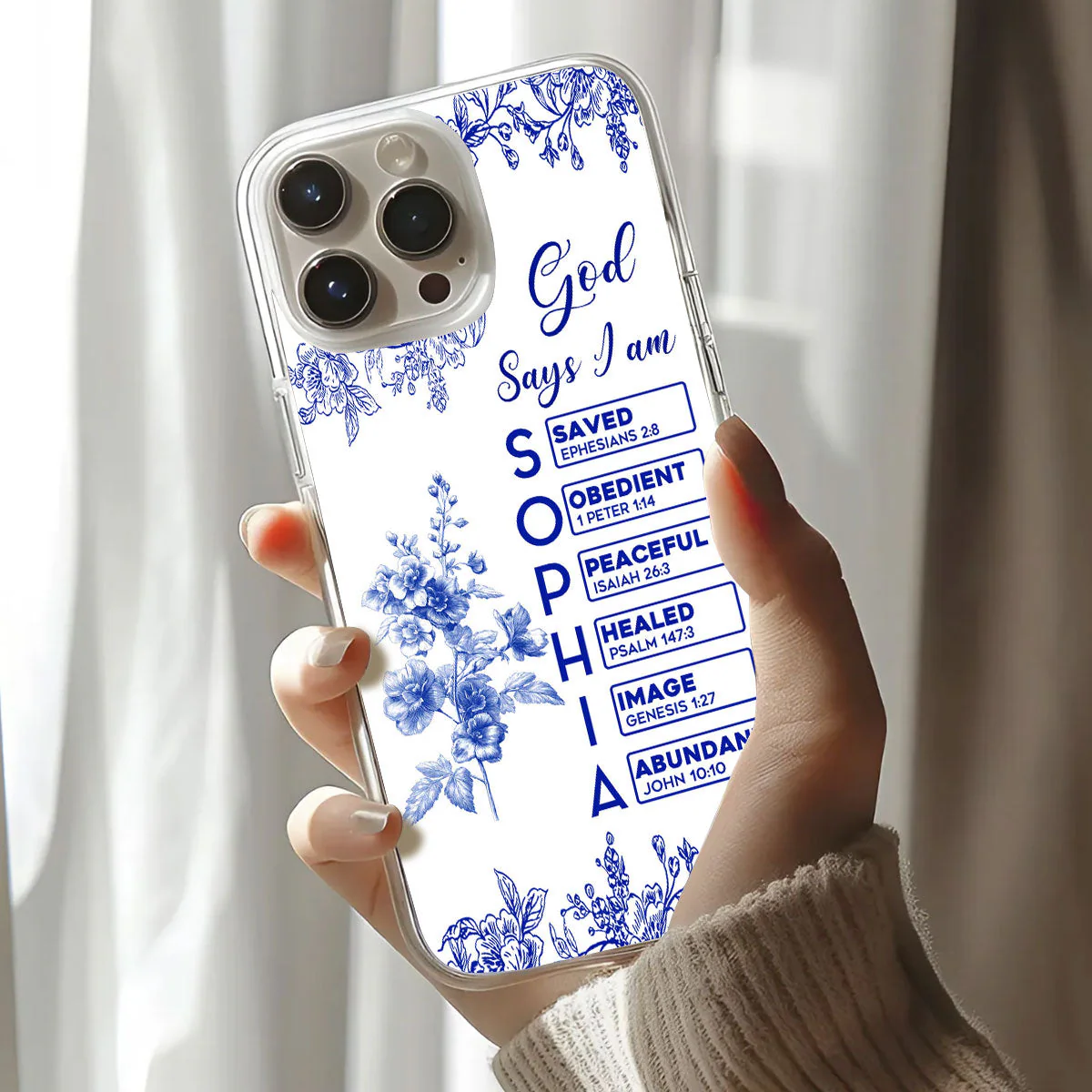 God Says I Am - Personalized Phone Case - Image 3