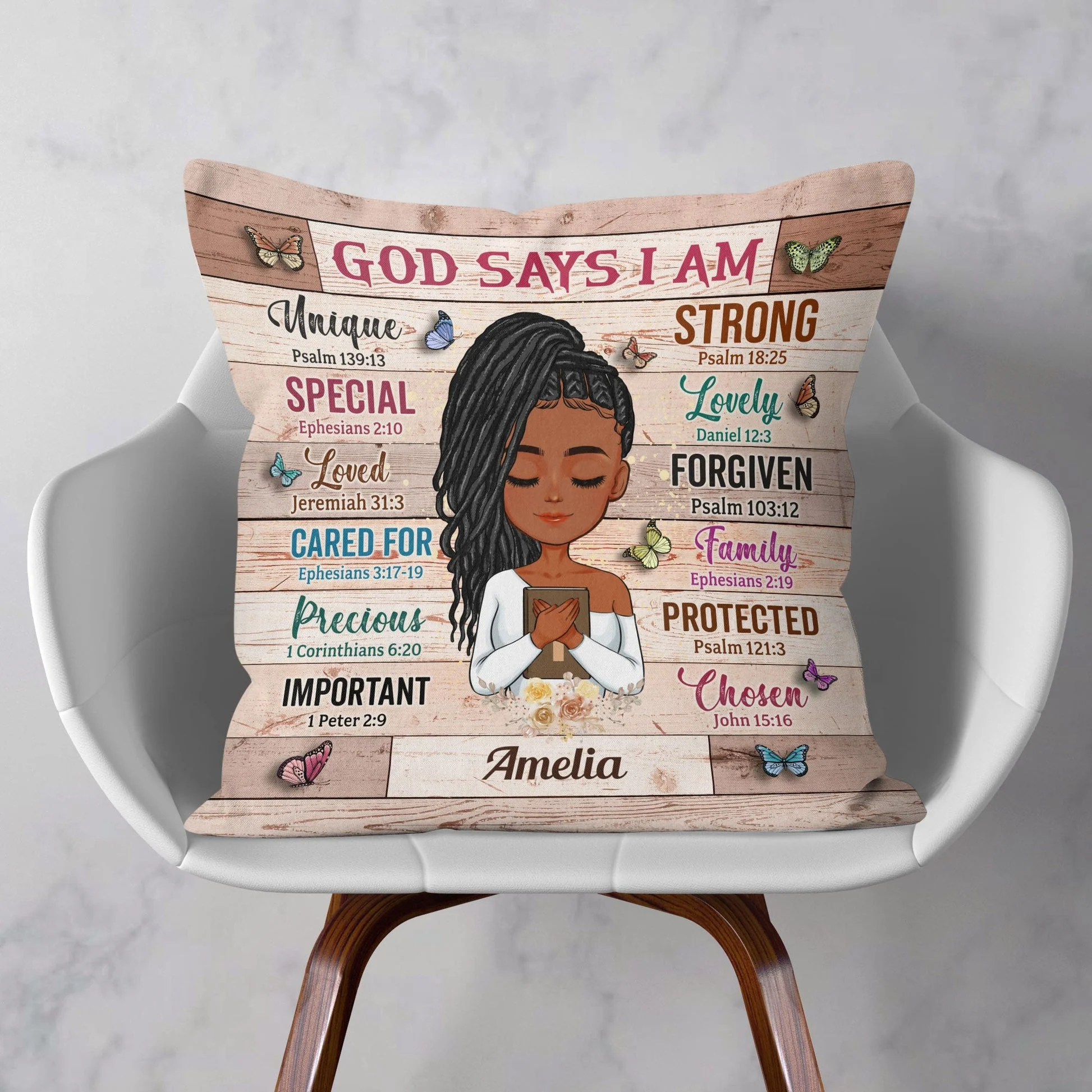 God Says I Am - Personalized Pillow - Christian Gift For Black Women HD95 - Image 2