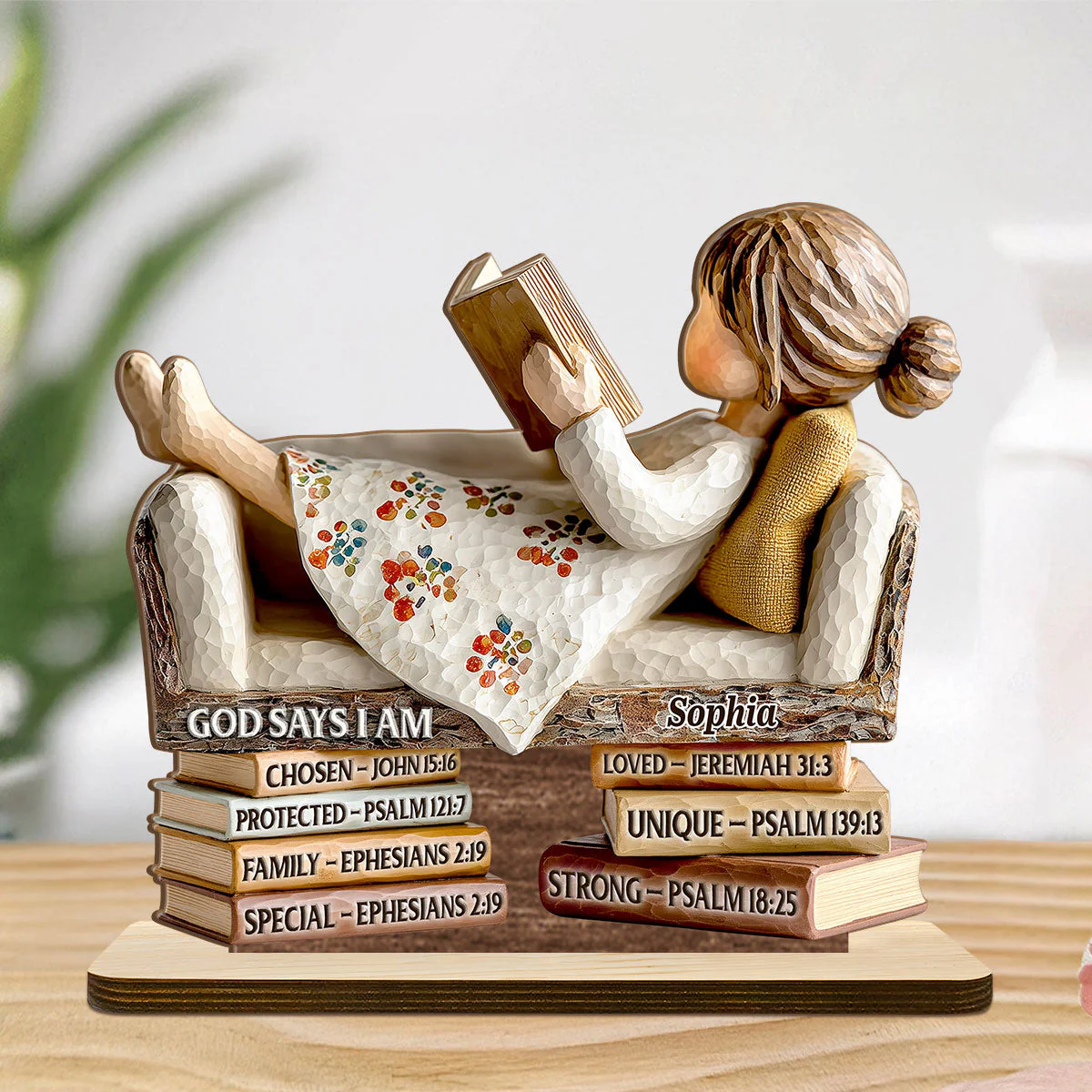 God Says I Am - Personalized Shaped Wooden Plaque - Christian Gift For Her BA01 - Image 5