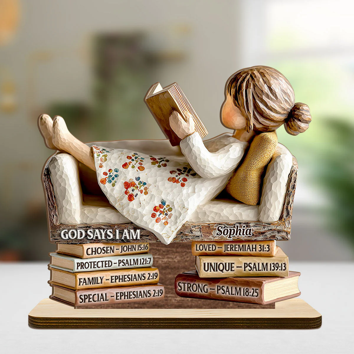 God Says I Am - Personalized Shaped Wooden Plaque - Christian Gift For Her BA01 - Image 6