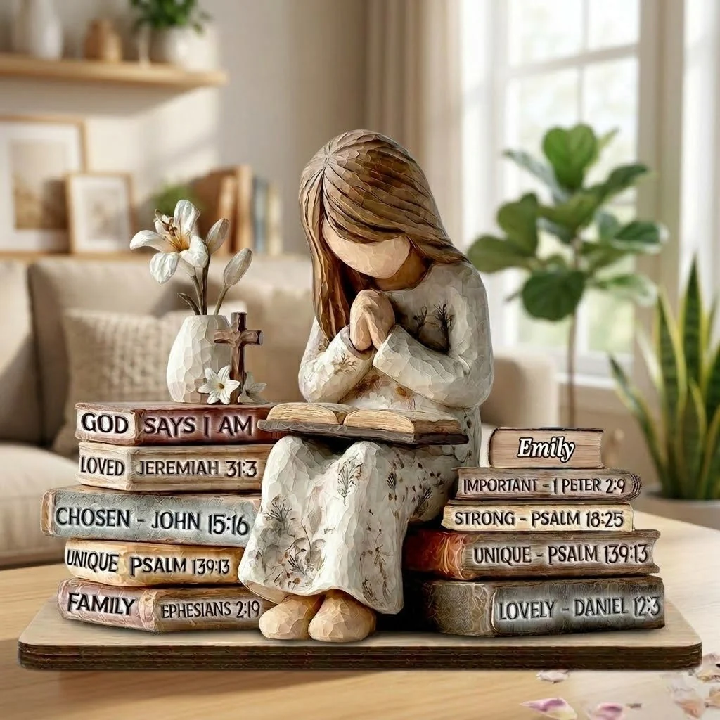 God Says I Am - Personalized Shaped Wooden Plaque - Christian Gift For Her BA01 - Image 2