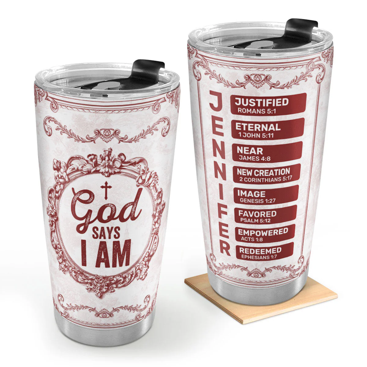 God Says I Am - Personalized Stainless Steel Tumbler | HL128
