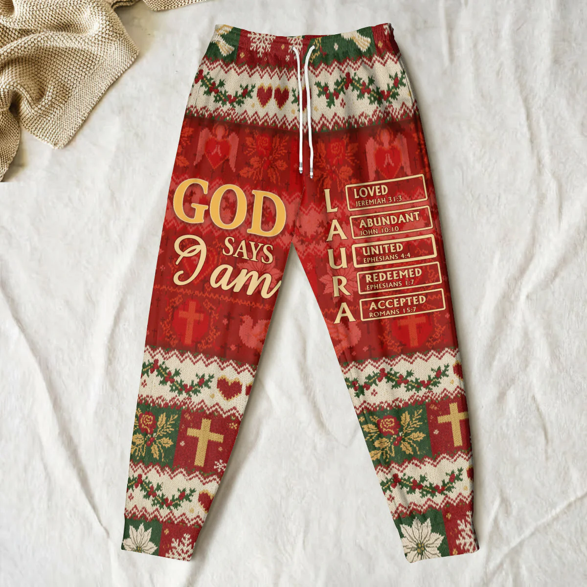 God Says I Am - Personalized Sweatpants - Gift For Her, For Christmas | HL128