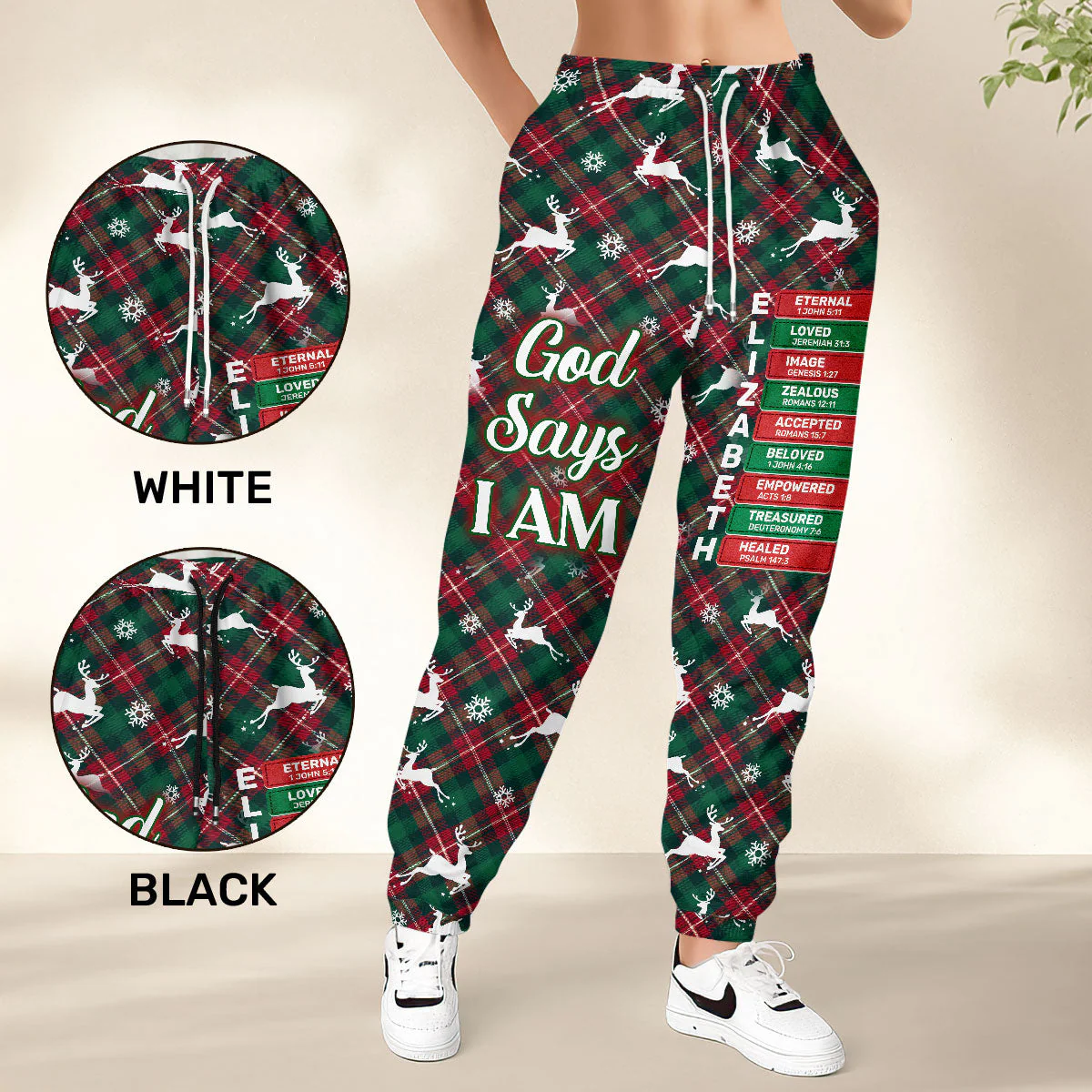 God Says I Am - Personalized Sweatpants HL128 - Image 3