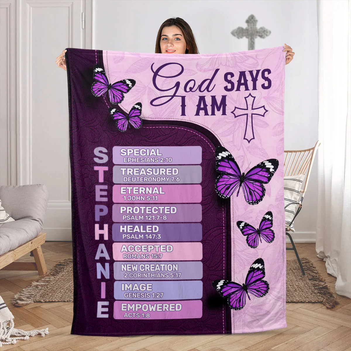 God Says I Am Special - Personalized Fleece Blanket TD118