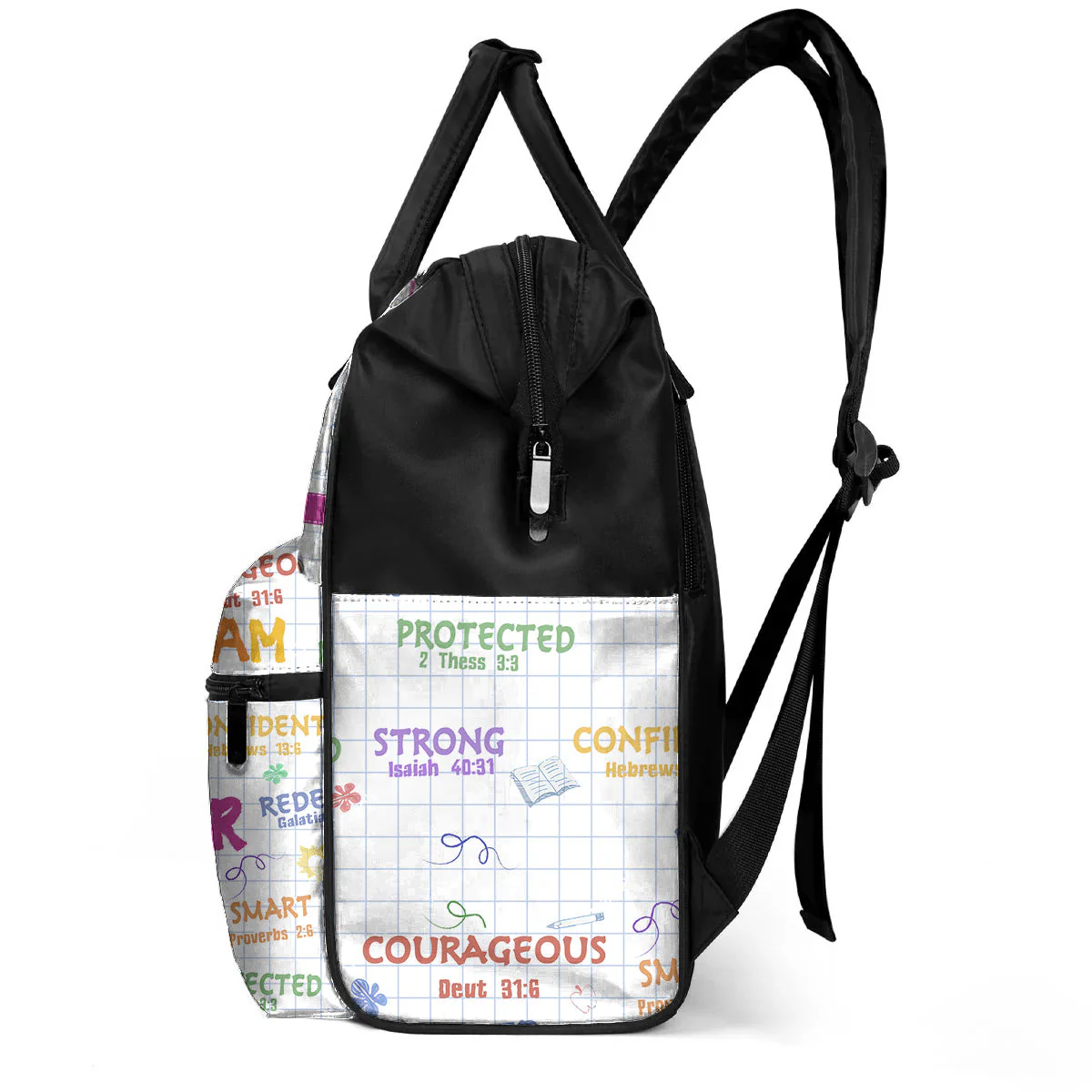 God Says I Am Teacher - Personalized Duckbilled Backpack - Gift For Teacher, Back To School | CLTC04. Reading Sit Woman HH01 - Image 3