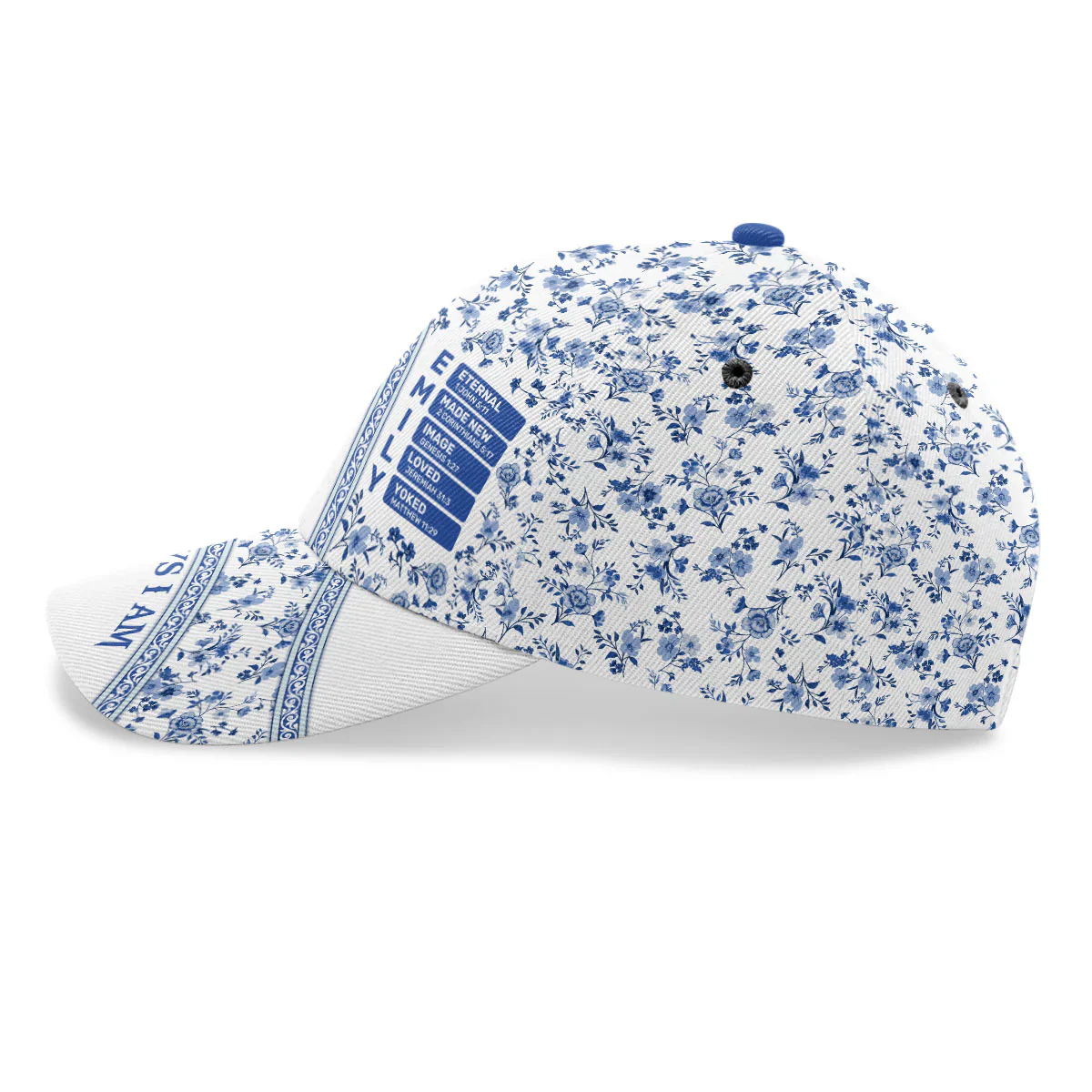 God Says I Am Toile De Jouy Style - Personalized Classic Cap - Image 3