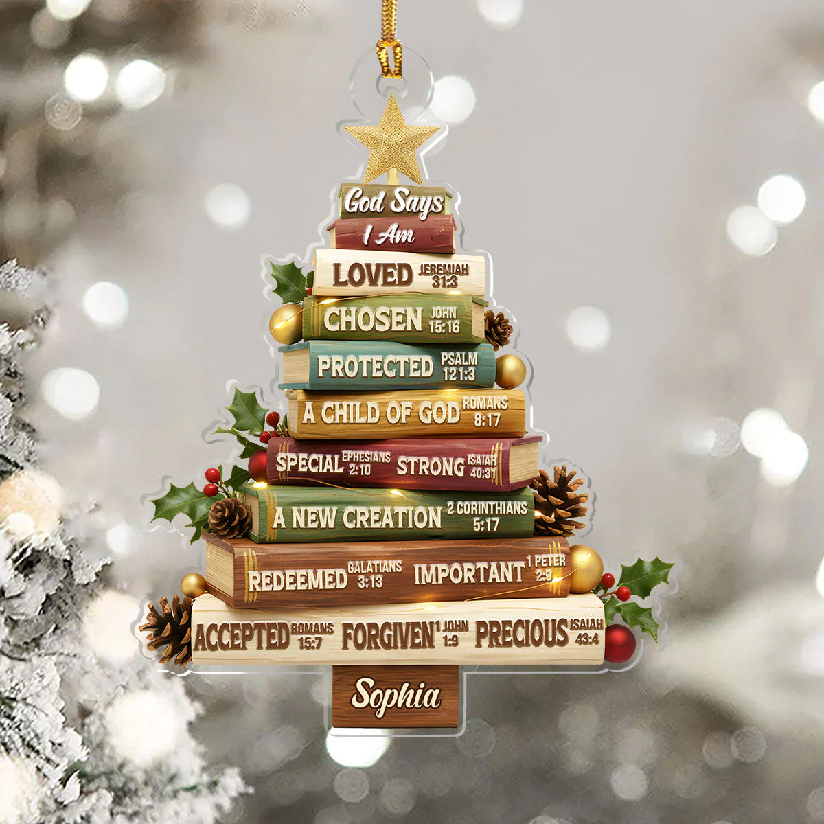 God Says I Am Tree - Personalized 1-Layer Acrylic Ornament HL128 - Image 5
