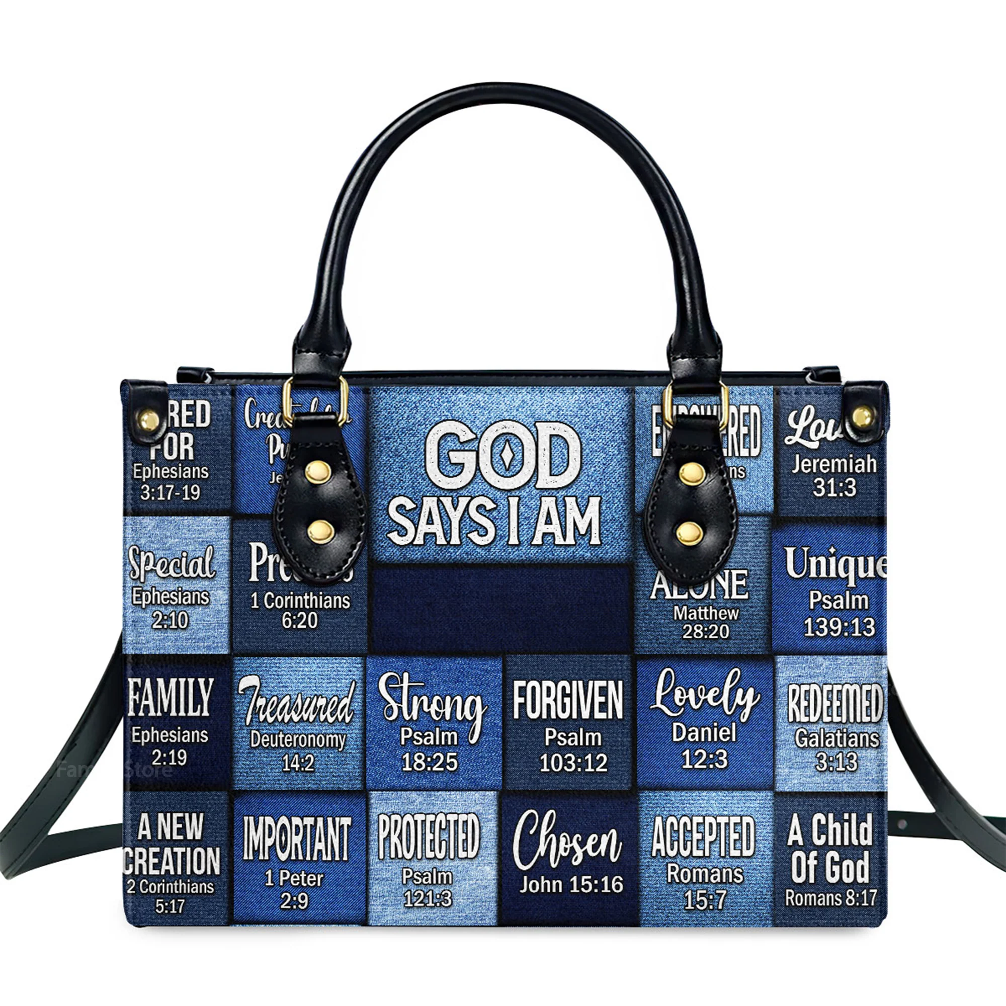 God Says I Am - Unique Personalized Leather Handbag - AT4080801 - Image 2