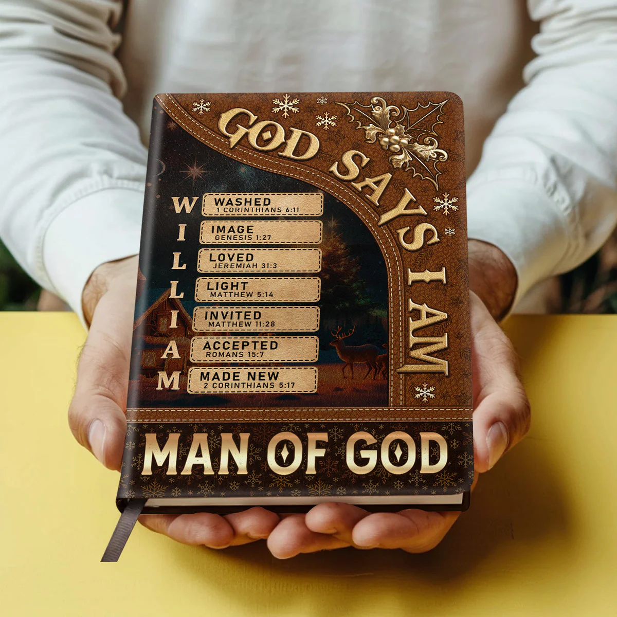 God Says I Am Washed - Personalized Leather Cover Notebook - Gift For Christmas TD118 - Image 2