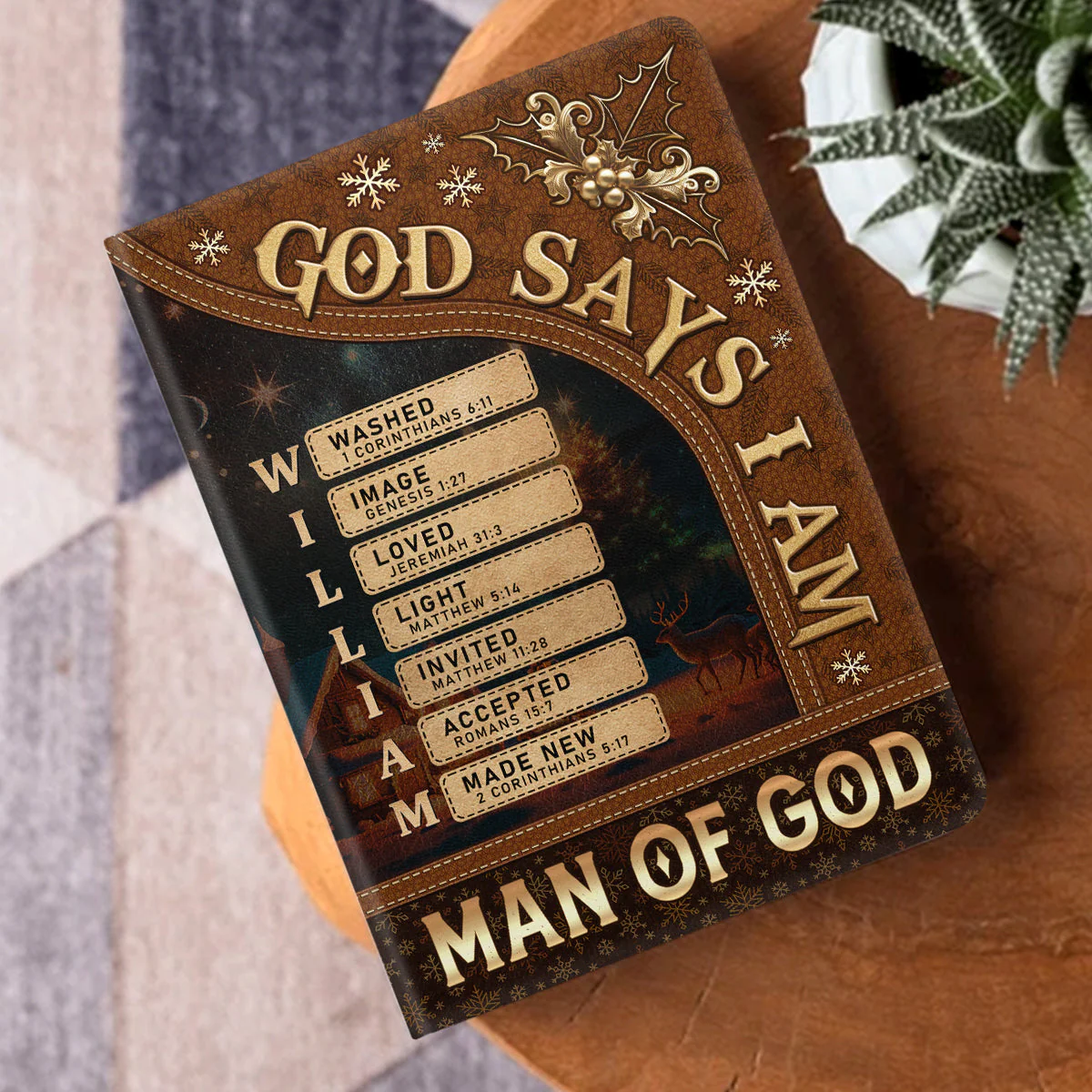 God Says I Am Washed - Personalized Leather Cover Notebook - Gift For Christmas TD118 - Image 3