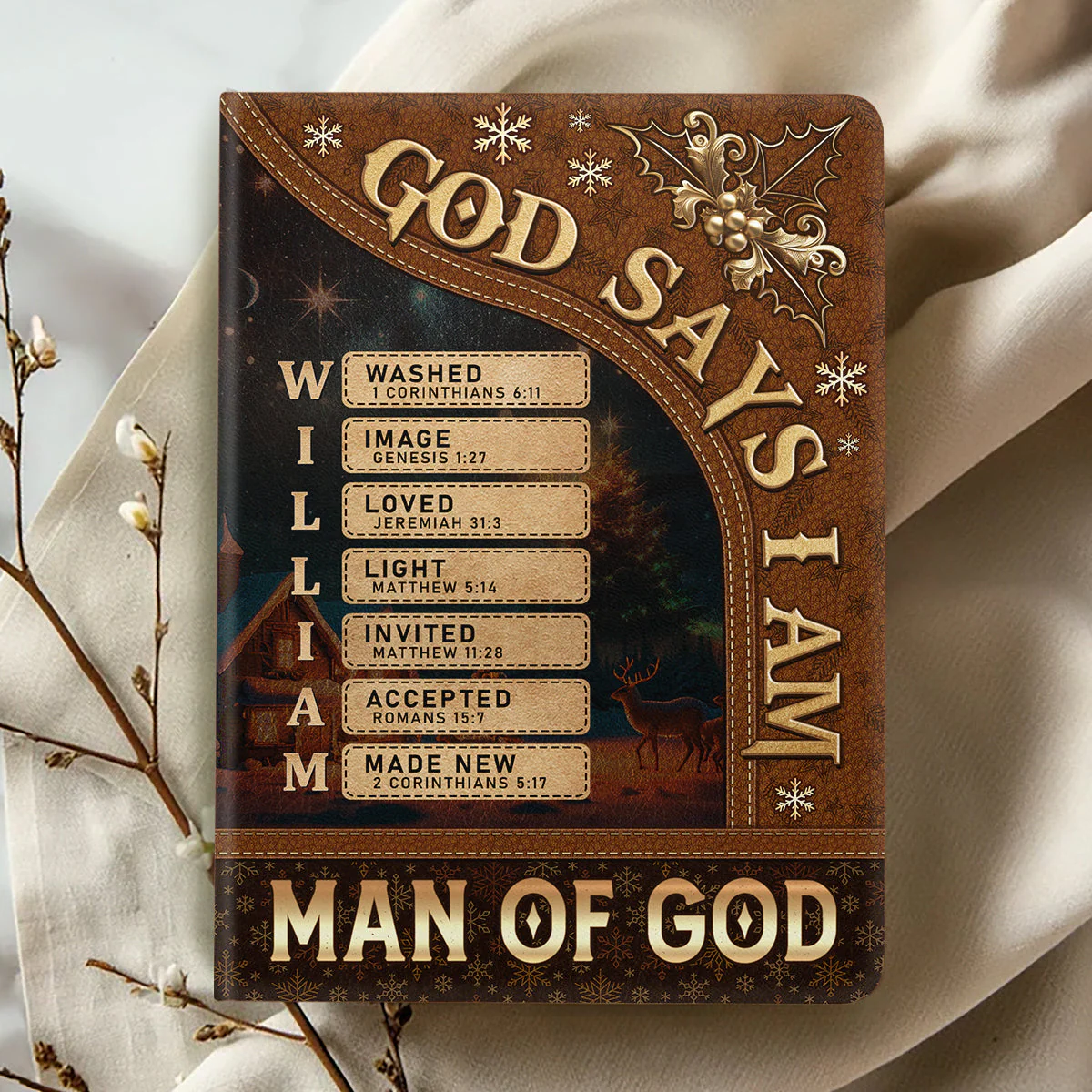 God Says I Am Washed - Personalized Leather Cover Notebook - Gift For Christmas TD118 - Image 4