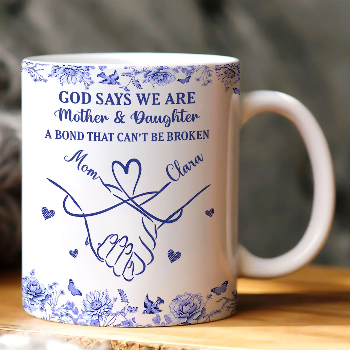 God Says We Are Mother & Daughter -  Personalized Mug - Christian Gift For Daughter, Mom