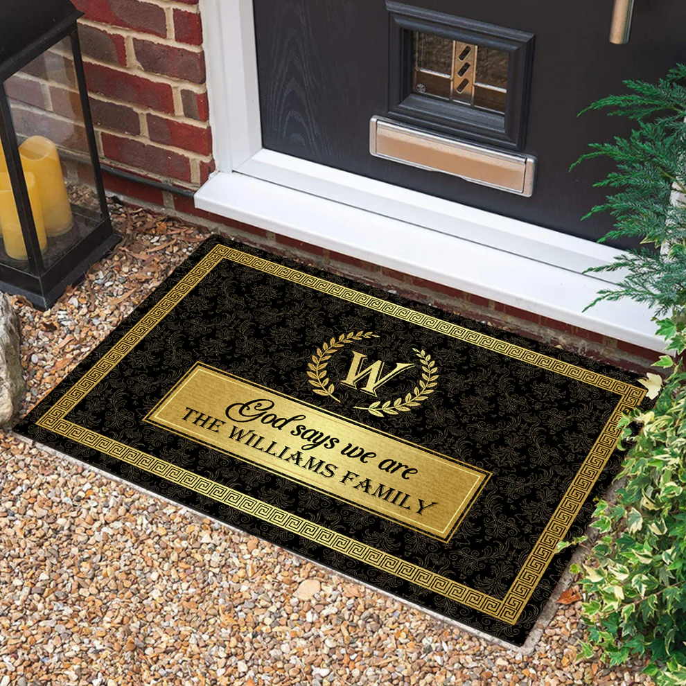 God Says We Are - Personalized Doormat - Gift For Family TD118