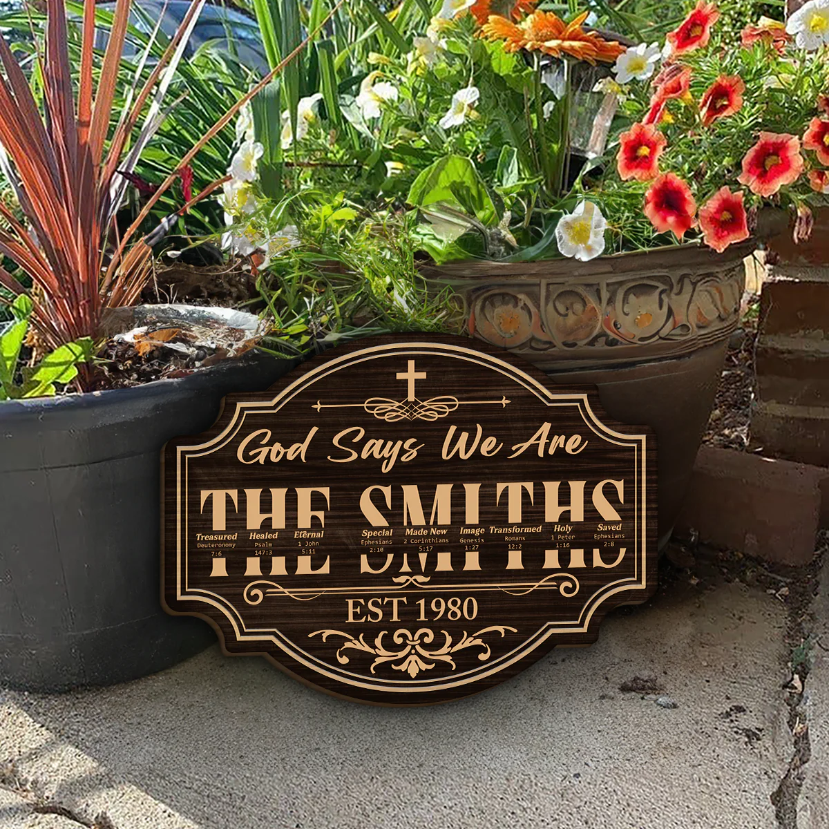 God Says We Are - Personalized Wooden Door Sign | TD118 - Image 5