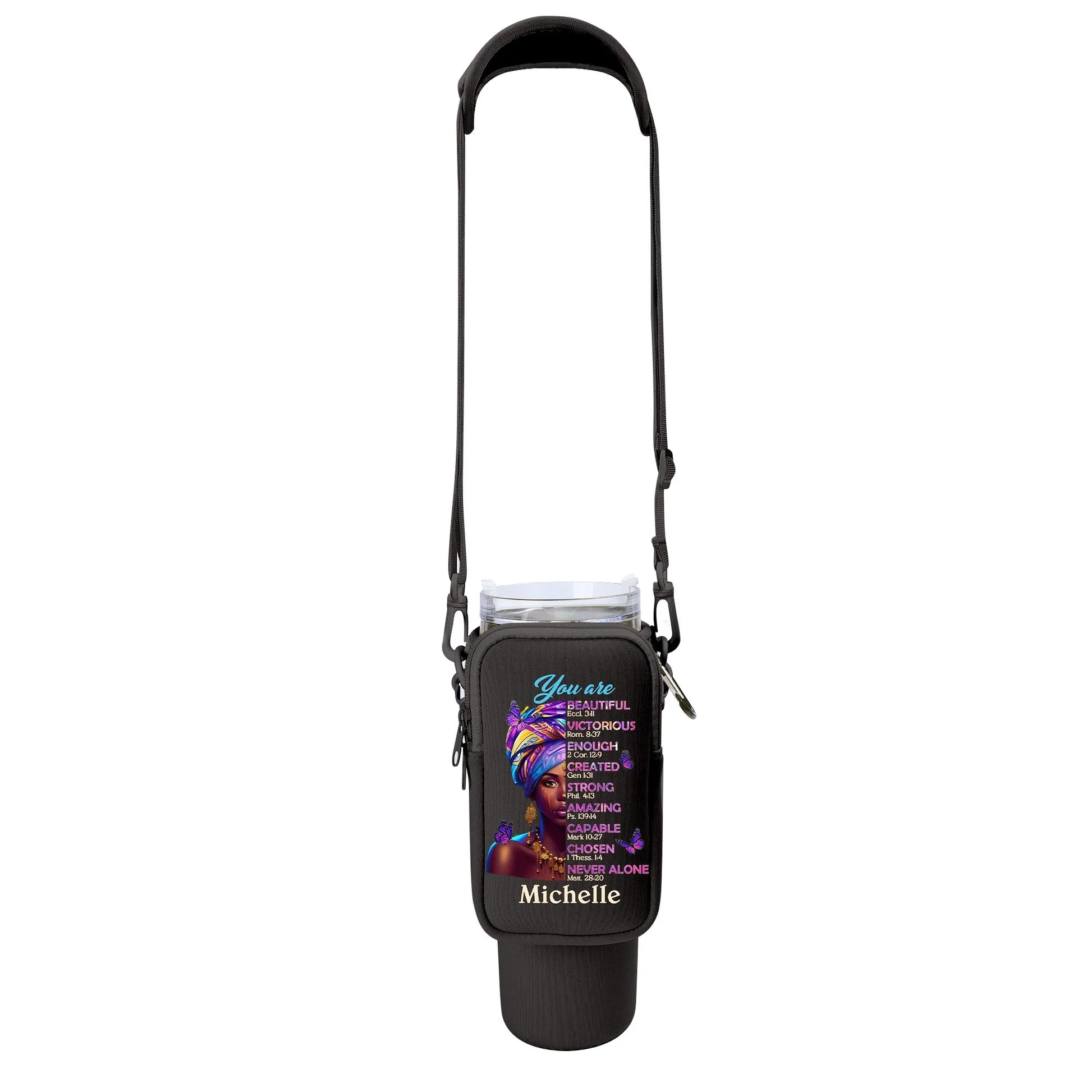 God Says You Are Bible Verse - Personalized Tumbler Holder Bag - Gift For African Woman HH01 - Image 8