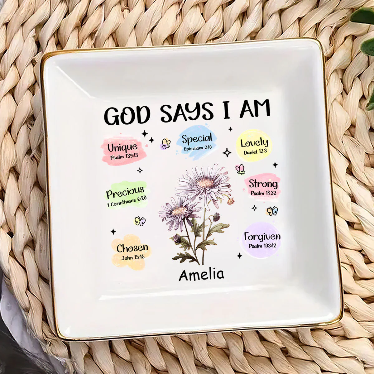 God Says You Are Chosen - Personalized Jewelry Dish - Gift For Grandma, Mom, Girlfriend, Wife, Bestie, Sister NH96 - Image 3