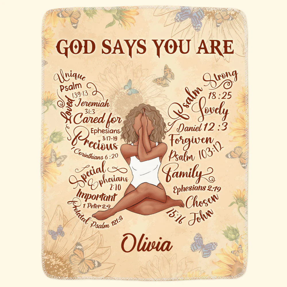 God Says You Are Christian Bible Verse - Personalized Blanket - Gift For Women | CLGOD02 HD95 - Image 4