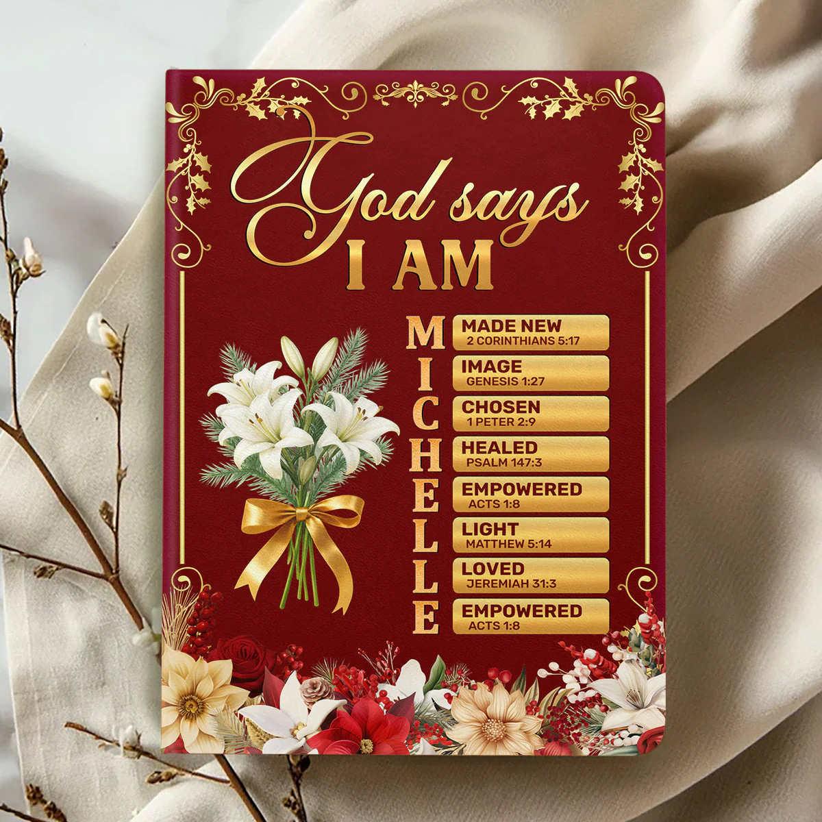 God Says You Are - Personalized Leather Cover Notebook HL128 - Image 2
