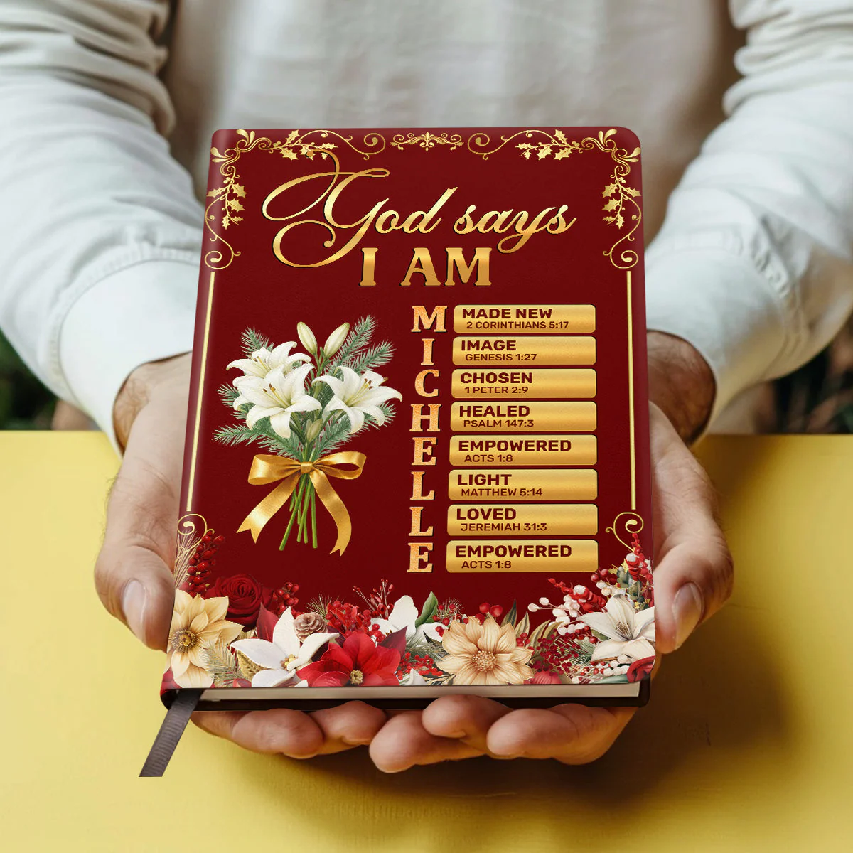 God Says You Are - Personalized Leather Cover Notebook HL128 - Image 4