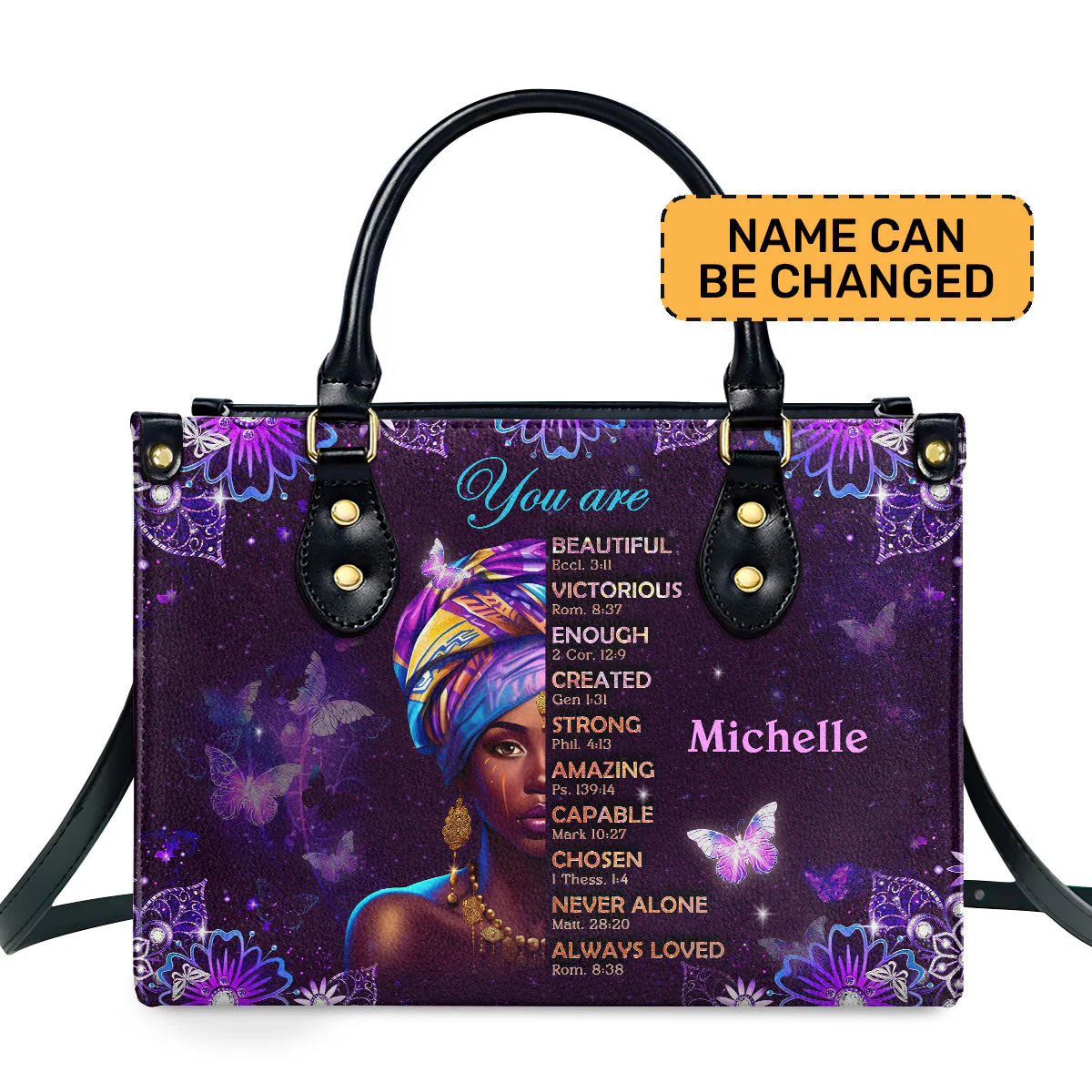 God Says You Are - Personalized Leather Handbag HN02