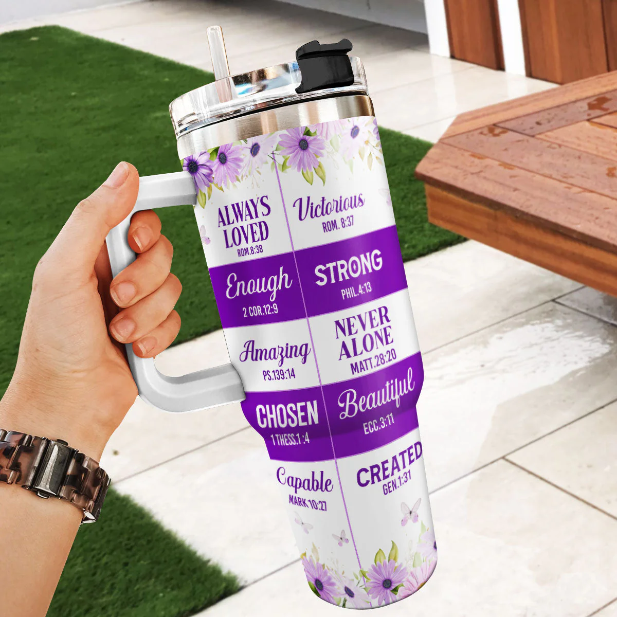 God Says You Are | Personalized Stainless Steel Tumbler - Image 5