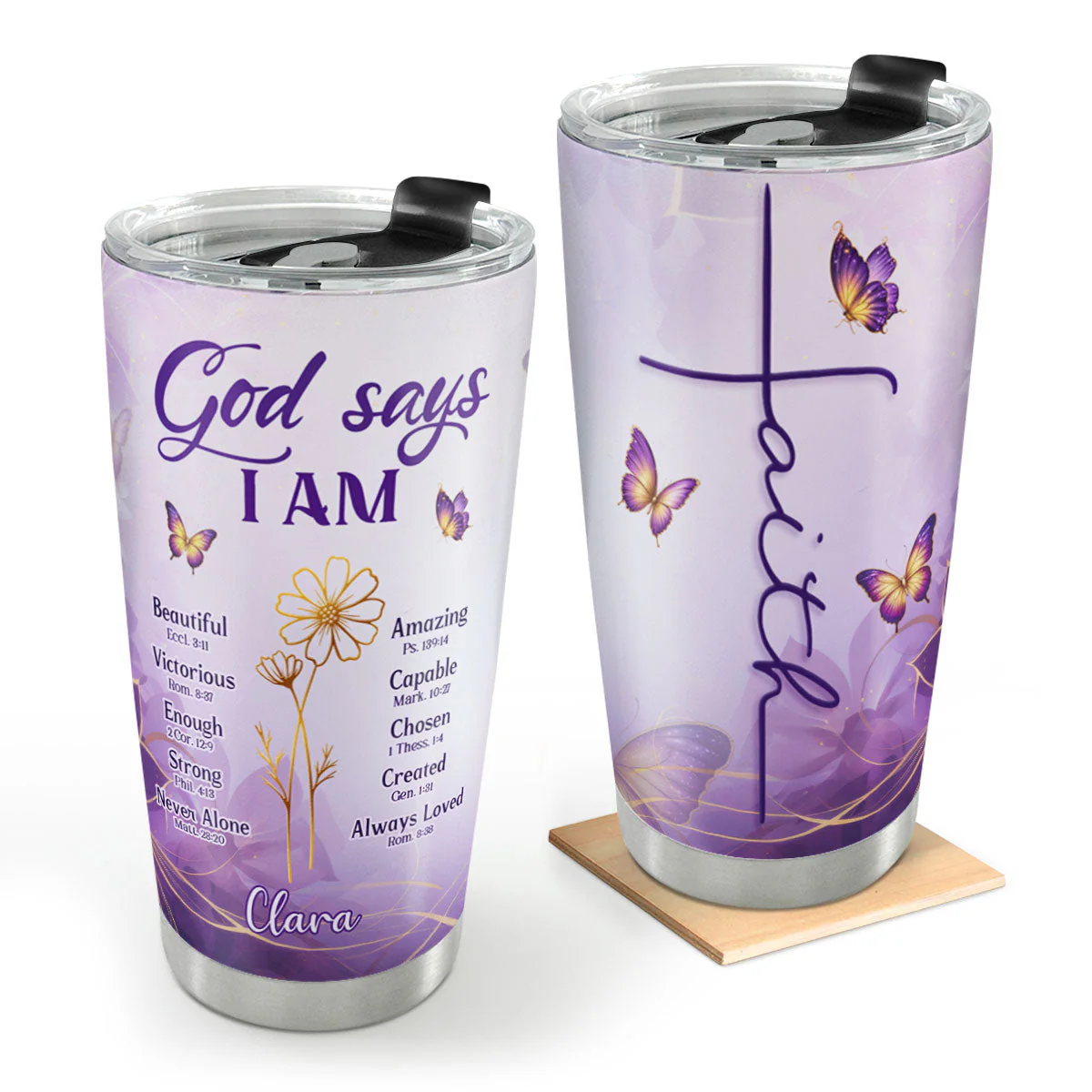 God Says You Are - Personalized Stainless Steel Tumbler - Gift for Her HL128