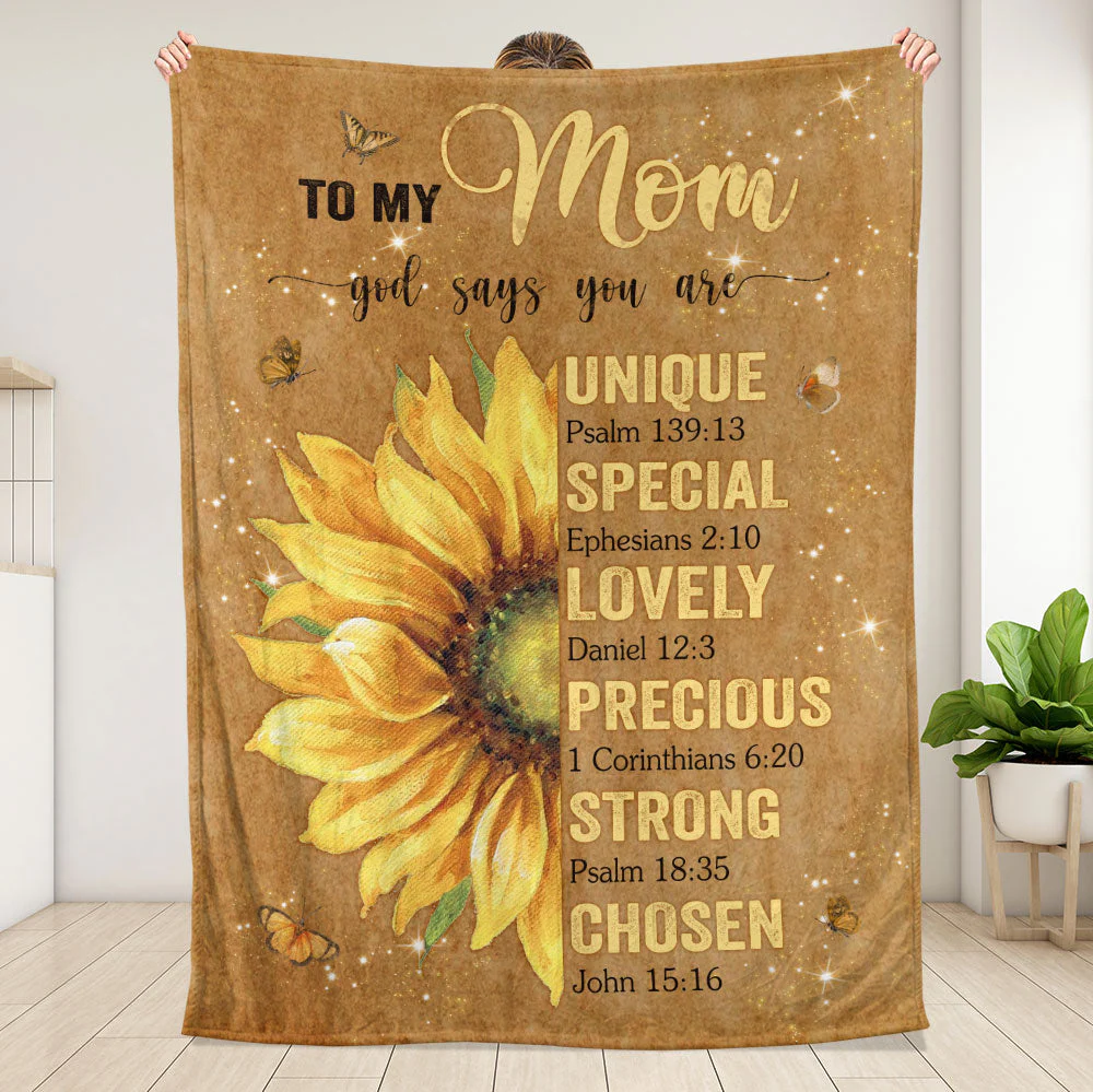 God Says You Are, Sunflower Blanket - Gift For Mom HL128 - Image 5