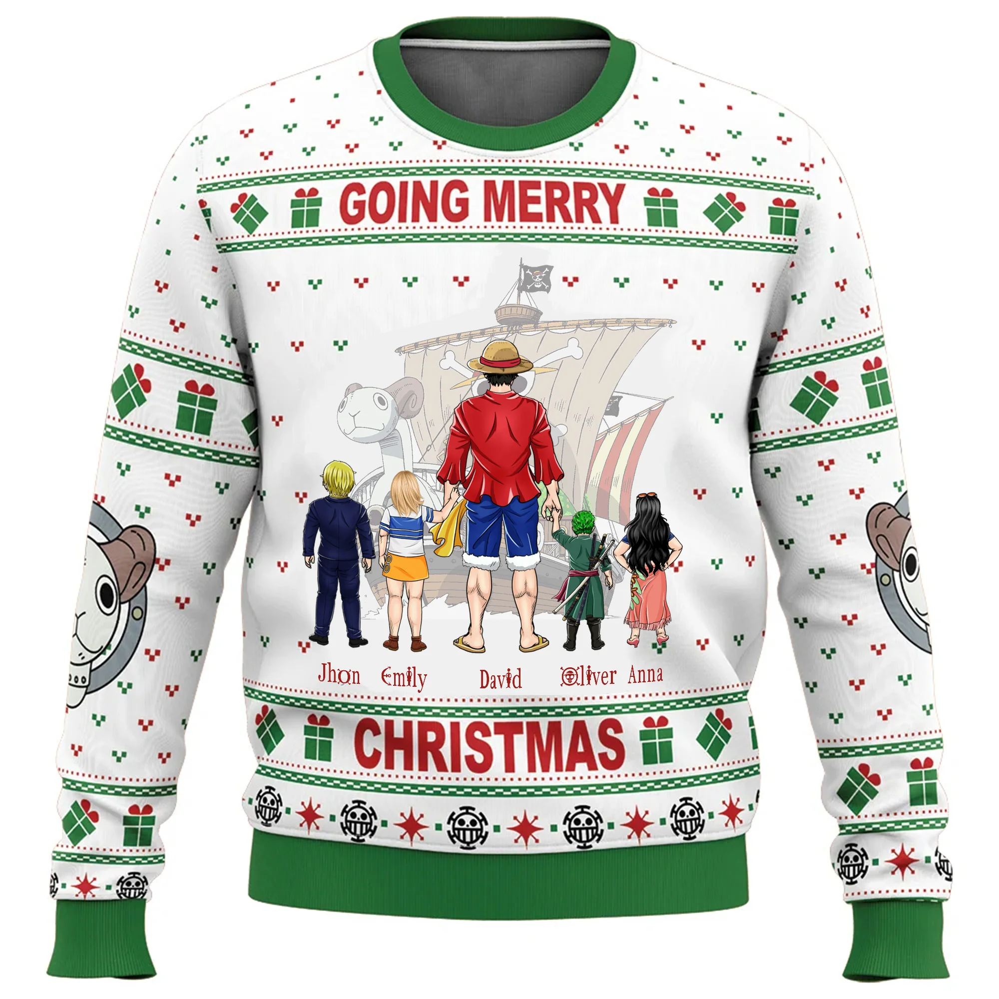Going Merry Christmas OnPi Pirate Adventure - Personalized Ugly Sweatshirt - Gift for Dad, Grandpa, Husband CL11 NH96