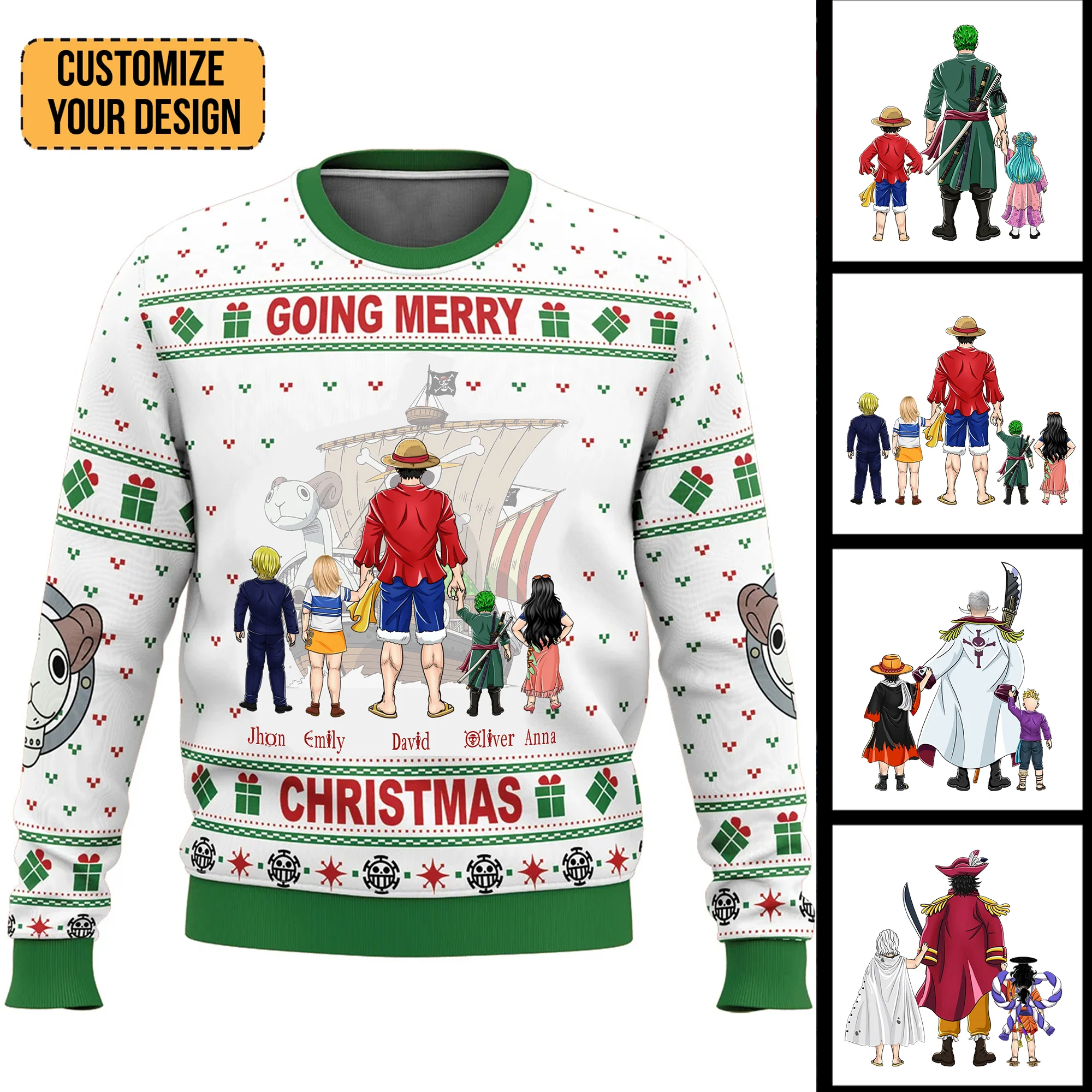 Going Merry Christmas OnPi Pirate Adventure - Personalized Ugly Sweatshirt - Gift for Dad, Grandpa, Husband CL11 NH96 - Image 2