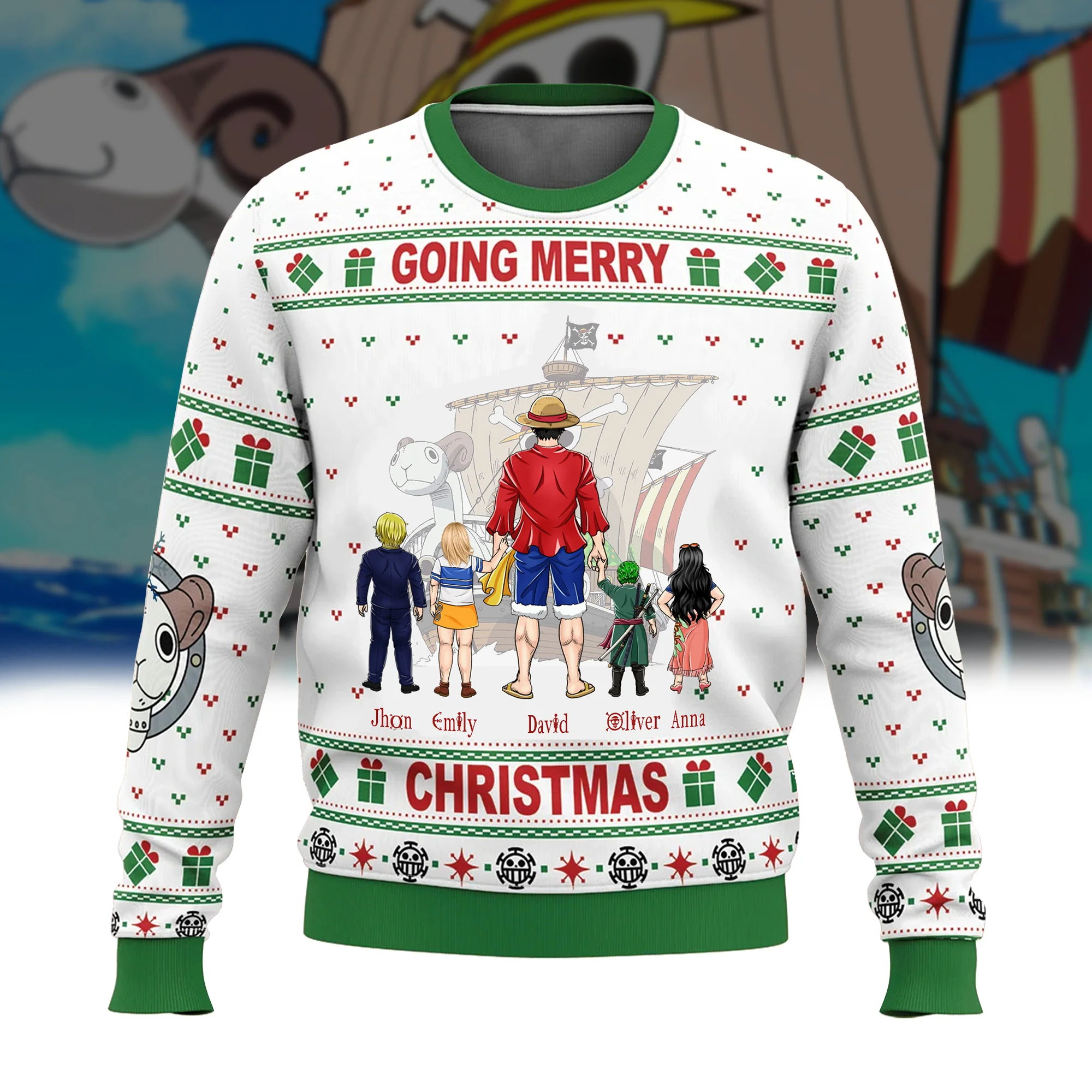 Going Merry Christmas OnPi Pirate Adventure - Personalized Ugly Sweatshirt - Gift for Dad, Grandpa, Husband CL11 NH96 - Image 4