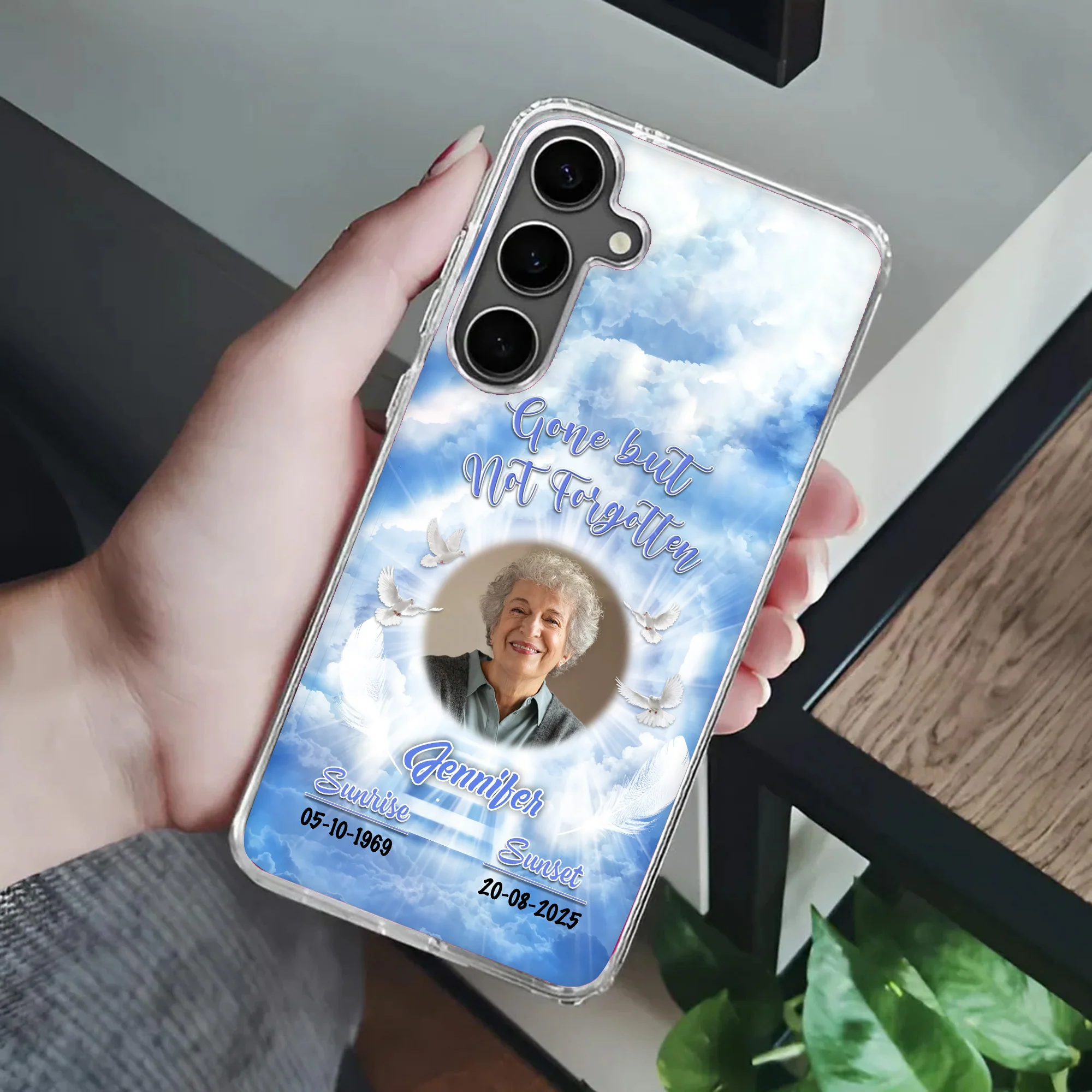 Gone But Not Forgotten - Personalized Custom Phone Case - Memorial Gift TD118 - Image 4