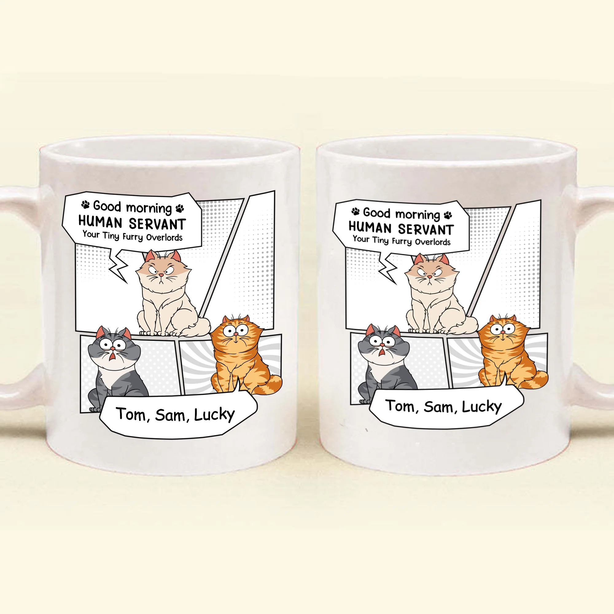 Good Morning Human Servant - Gift For Pet Lovers - Personalized Ceramic Mug - CLP02 NH96 - Image 4