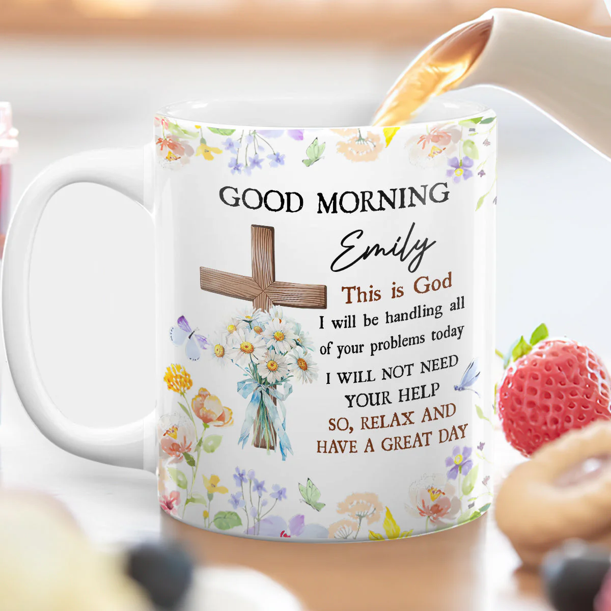 Good Morning This Is God - Personalized Mug - Christian Gift For Her BA01 - Image 5