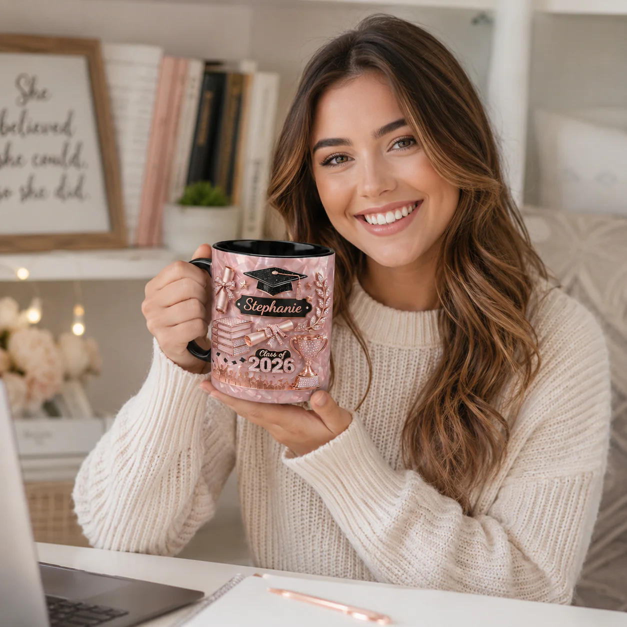 Graduation 2026 3D Effect - Personalized Accent Mug - Gift For Graduates - Image 4