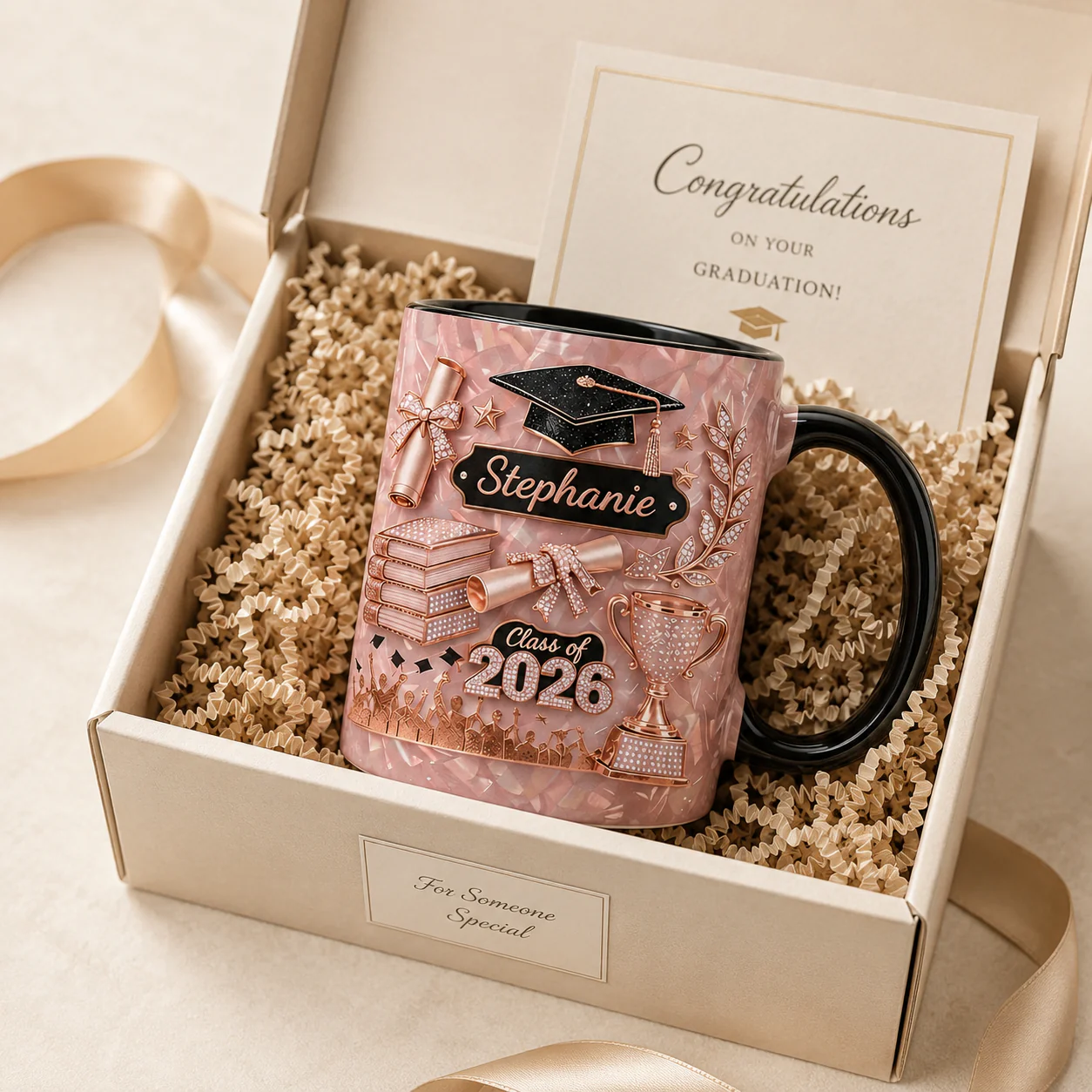 Graduation 2026 3D Effect - Personalized Accent Mug - Gift For Graduates - Image 6