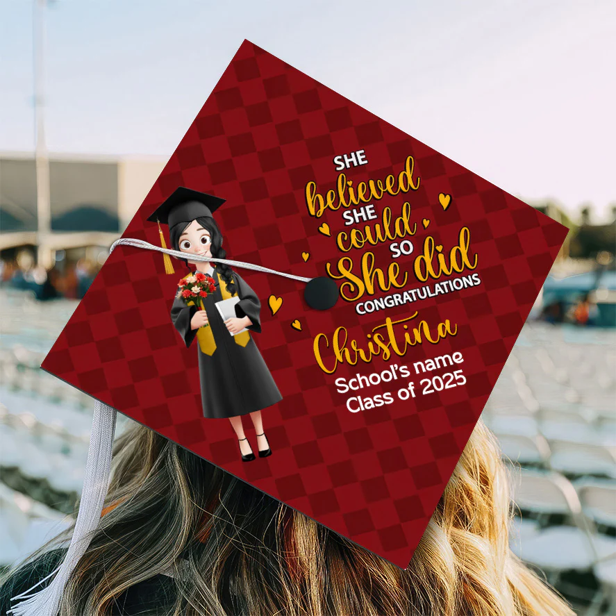 Graduation Girl 2025  - Personalized Graduation Cap Topper | CLTC02 NA94 - Image 2
