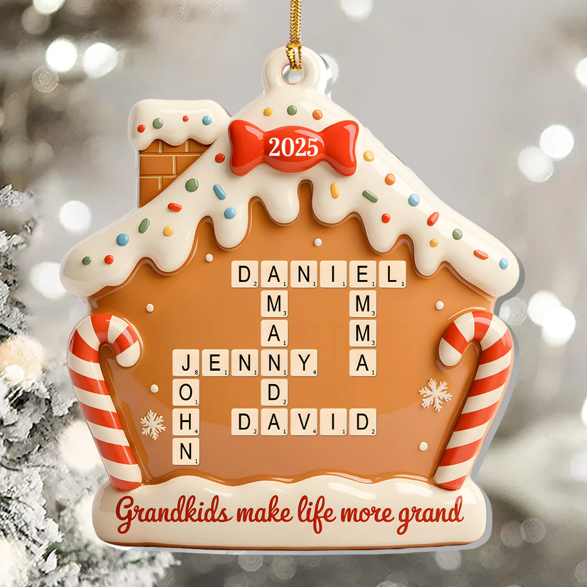 Grandkids Make Life More Grand - Personalized 1-Layer Acrylic Ornament TD118 - Image 5
