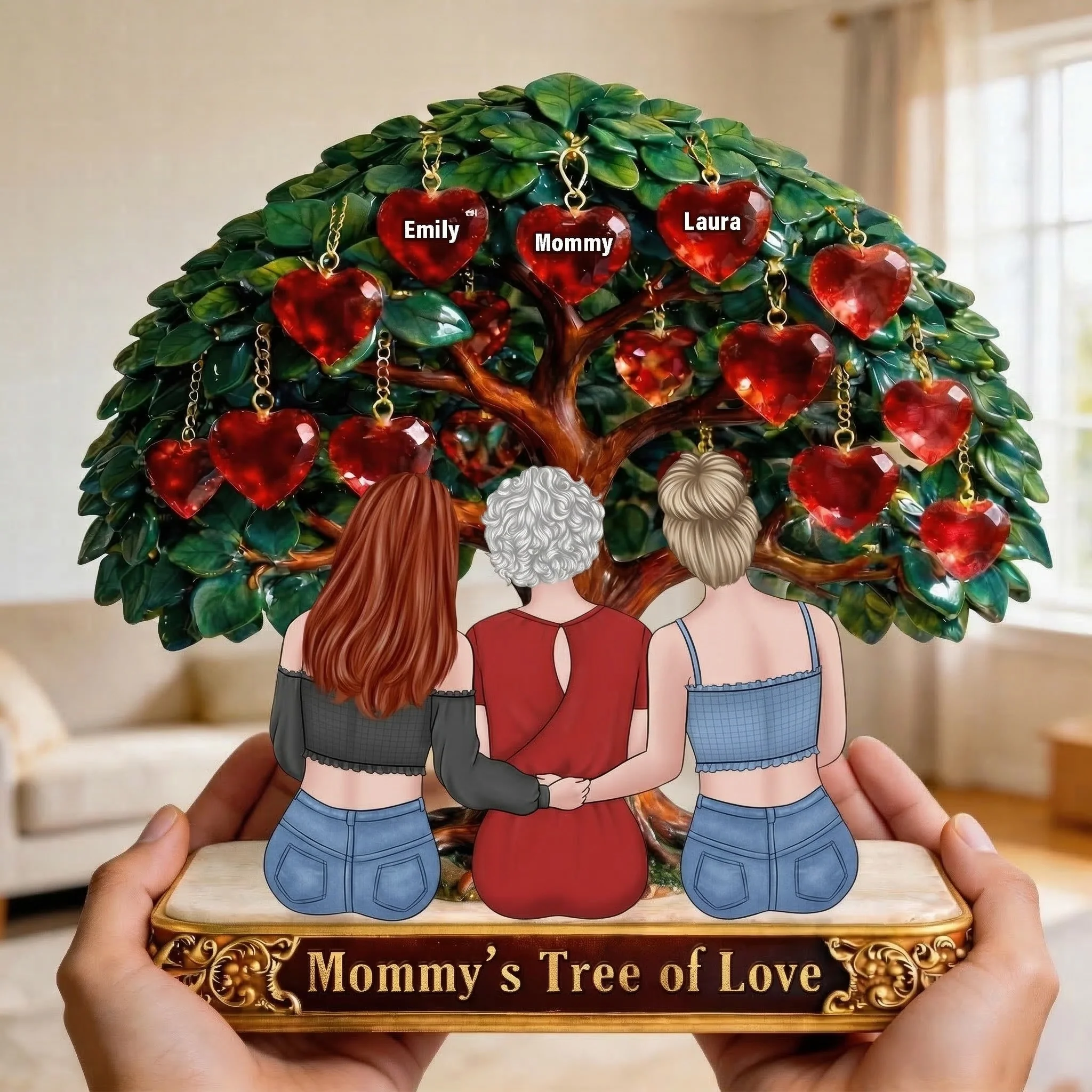 Grandma Family Tree of Love - Personalized Acrylic Plaque - Gift for Mom, Grandma | GR24 VD01