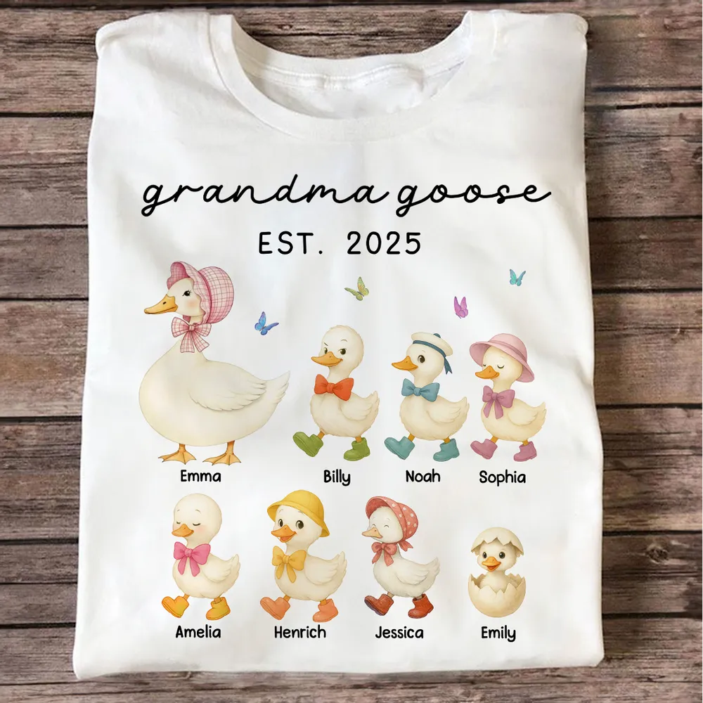 Grandma Goose Mama Goose And Kids - Personalized Shirt - Gift For Mom, Mother's Day | NA94 - Image 2