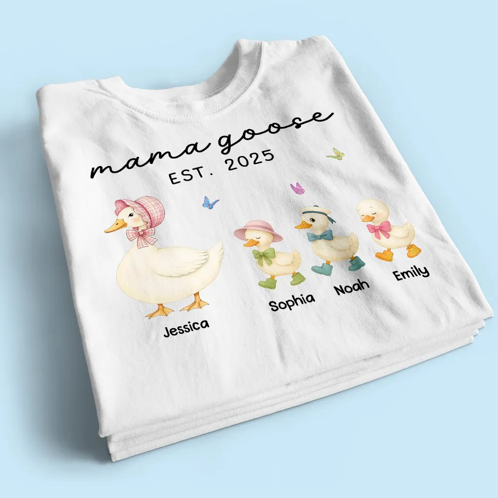Grandma Goose Mama Goose And Kids - Personalized Shirt - Gift For Mom, Mother's Day | NA94 - Image 3