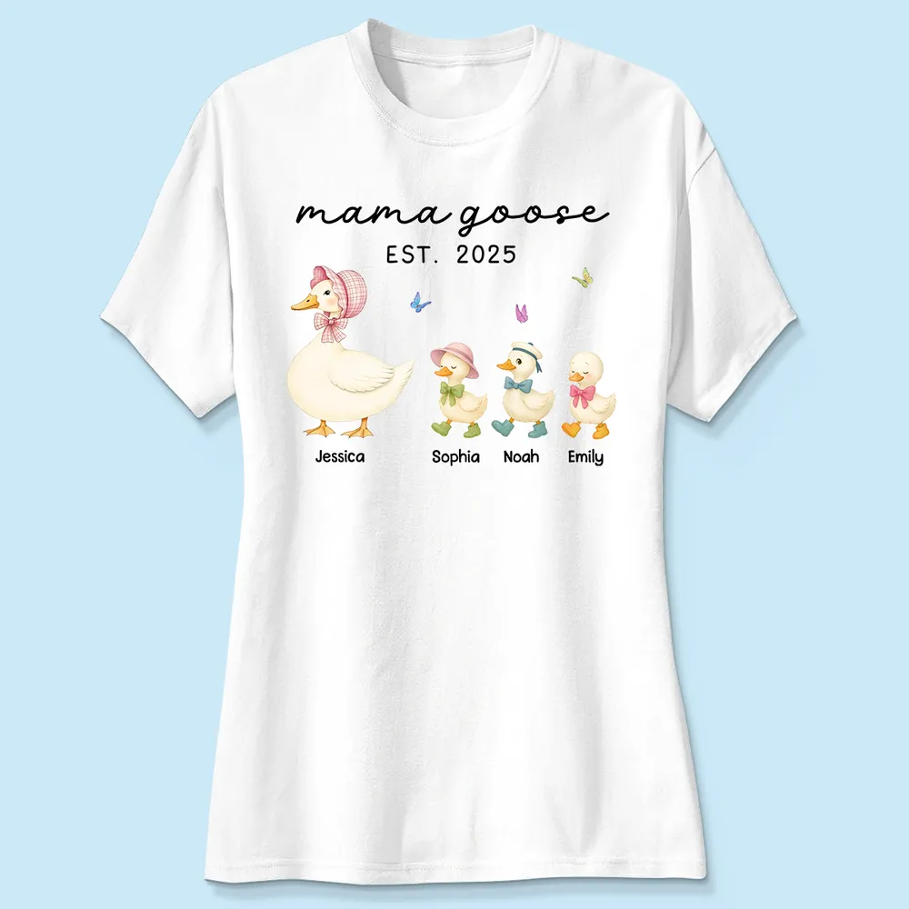 Grandma Goose Mama Goose And Kids - Personalized Shirt - Gift For Mom, Mother's Day | NA94 - Image 4
