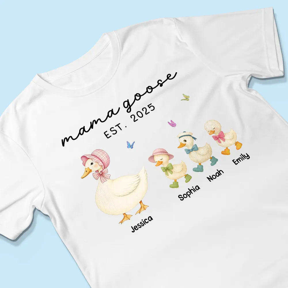 Grandma Goose Mama Goose And Kids - Personalized Shirt - Gift For Mom, Mother's Day | NA94 - Image 5