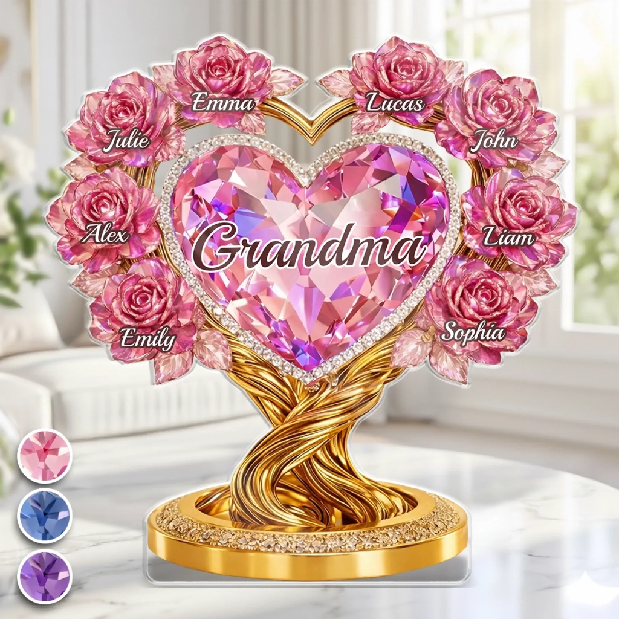 Grandma Love Never Ends - Personalized Shape Acrylic Plaque - Gift For Mom, Grandma HN02 - Image 2