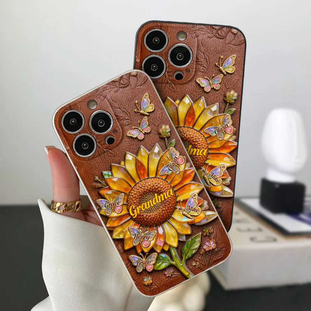 Grandma Sunflower 3D Effects - Personalized Phone Case - Gift For Mom, Grandma - Image 3
