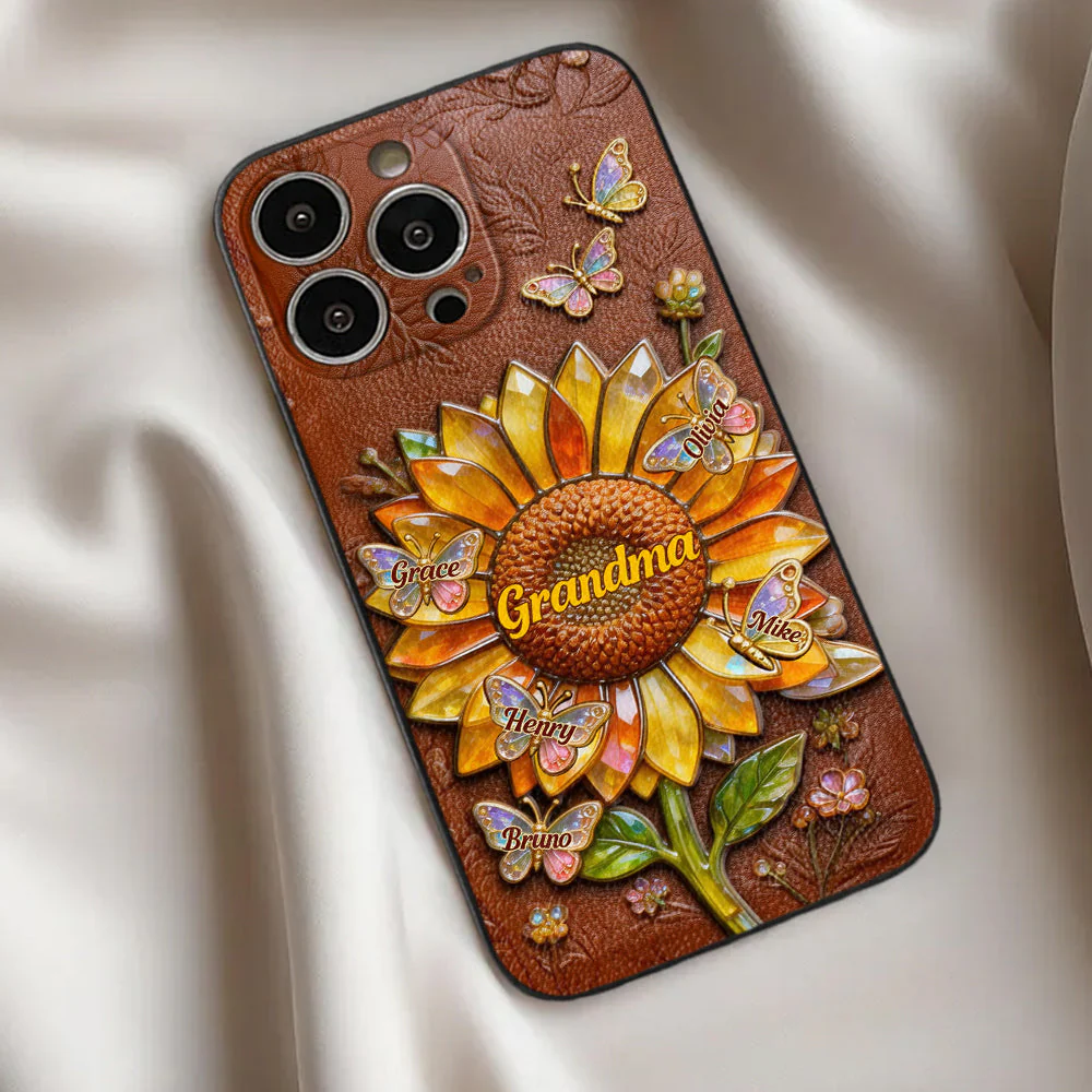 Grandma Sunflower 3D Effects - Personalized Phone Case - Gift For Mom, Grandma - Image 5