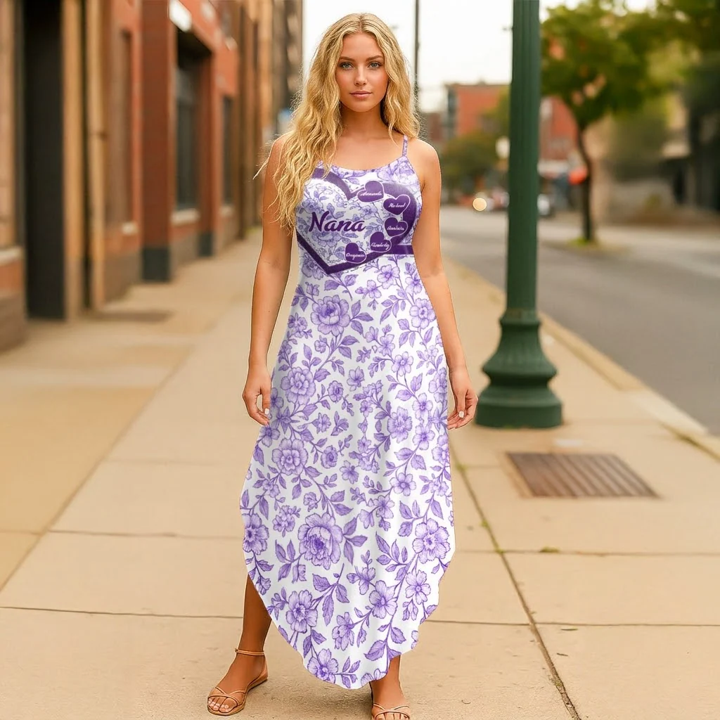 Grandma's Hearts - Personalized Maxi Dress - Gift For Mom, Grandma HN02 - Image 4