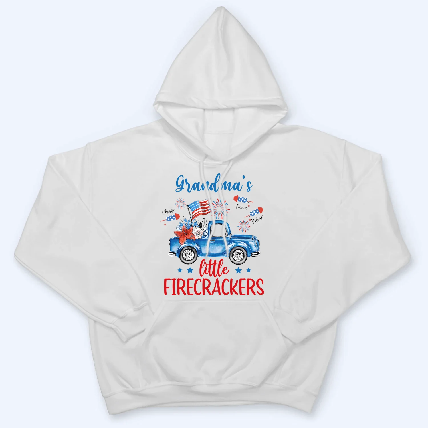 Grandma's Little Firecrackers 4th of July Patriotic - Personalized T-shirt - Gift For Grandma, Mother's Day HN02 - Image 6